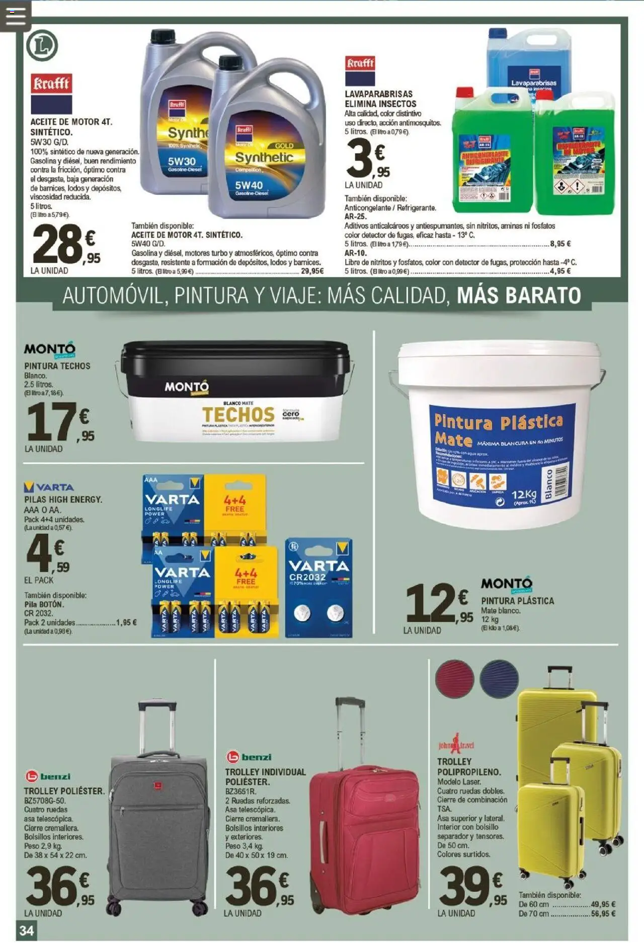 E.Leclerc folleto │ válido desde el 13.08.2025 | Página: 34 | Productos: Aceite, Pintura plástica, Peso