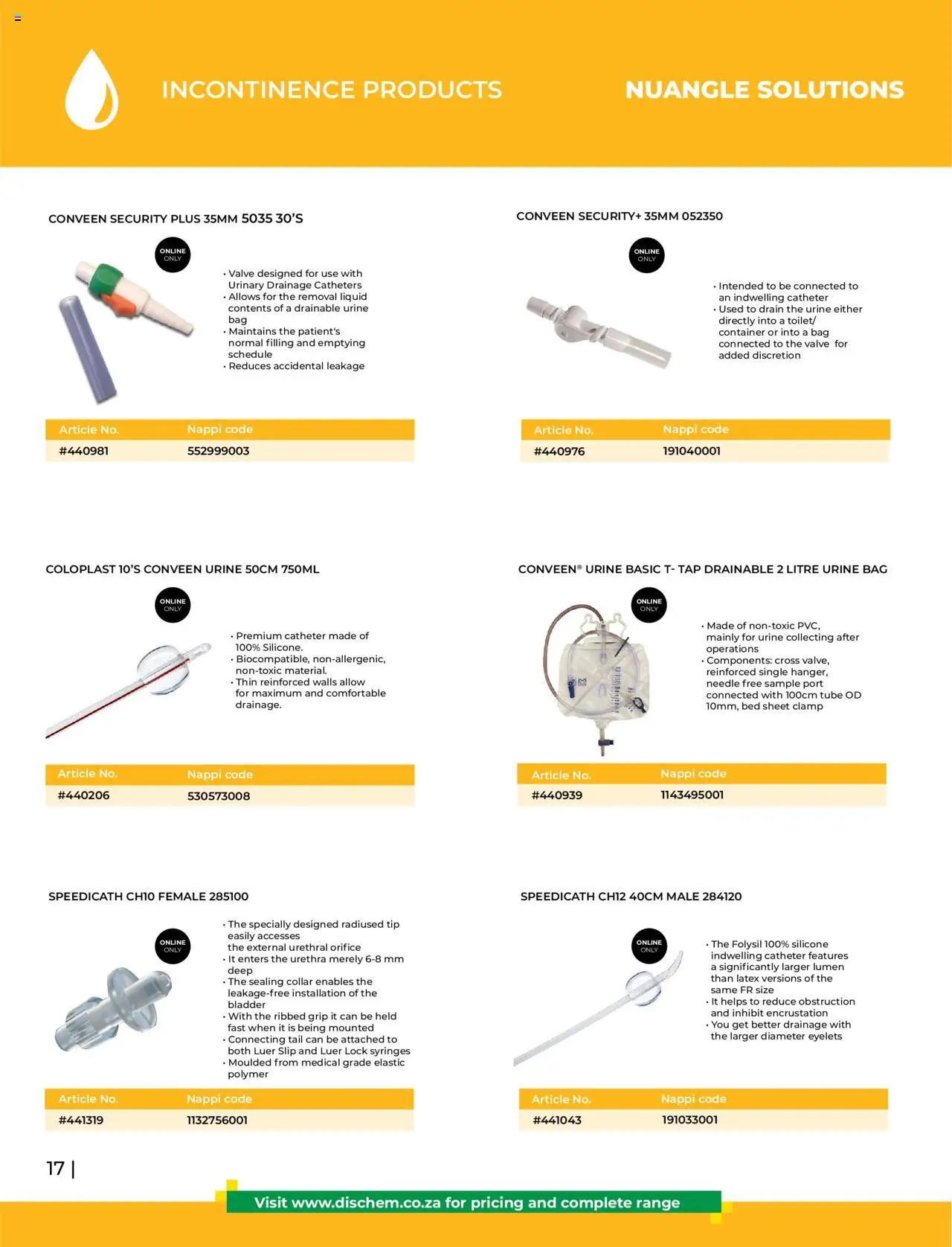 Dis-Chem - HomeCare Catalogue │ valid from 01.01.2025 | Page: 20 | Products: Lock, Bed, Valve, Silicone