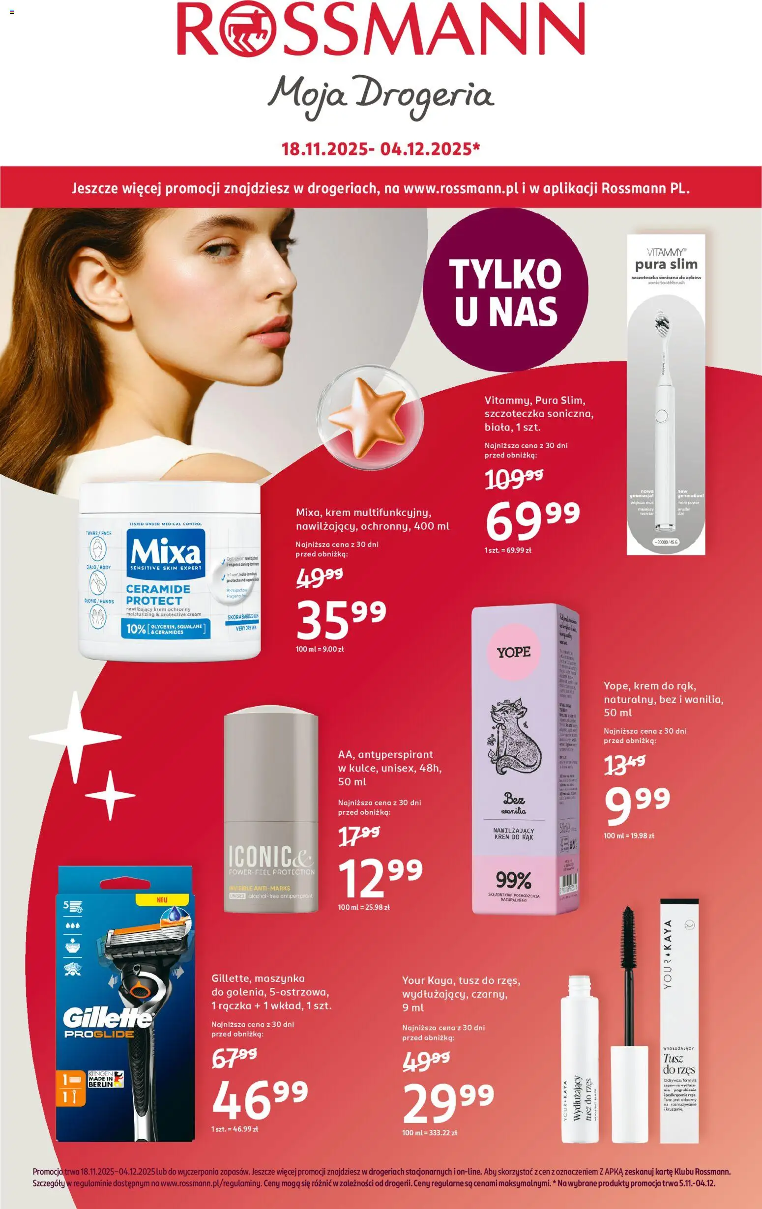 Rossmann Gazetka od 18.11.2025 | Strona: 1 | Produkty: Szczoteczka soniczna, Body, Krem do rąk, Krem