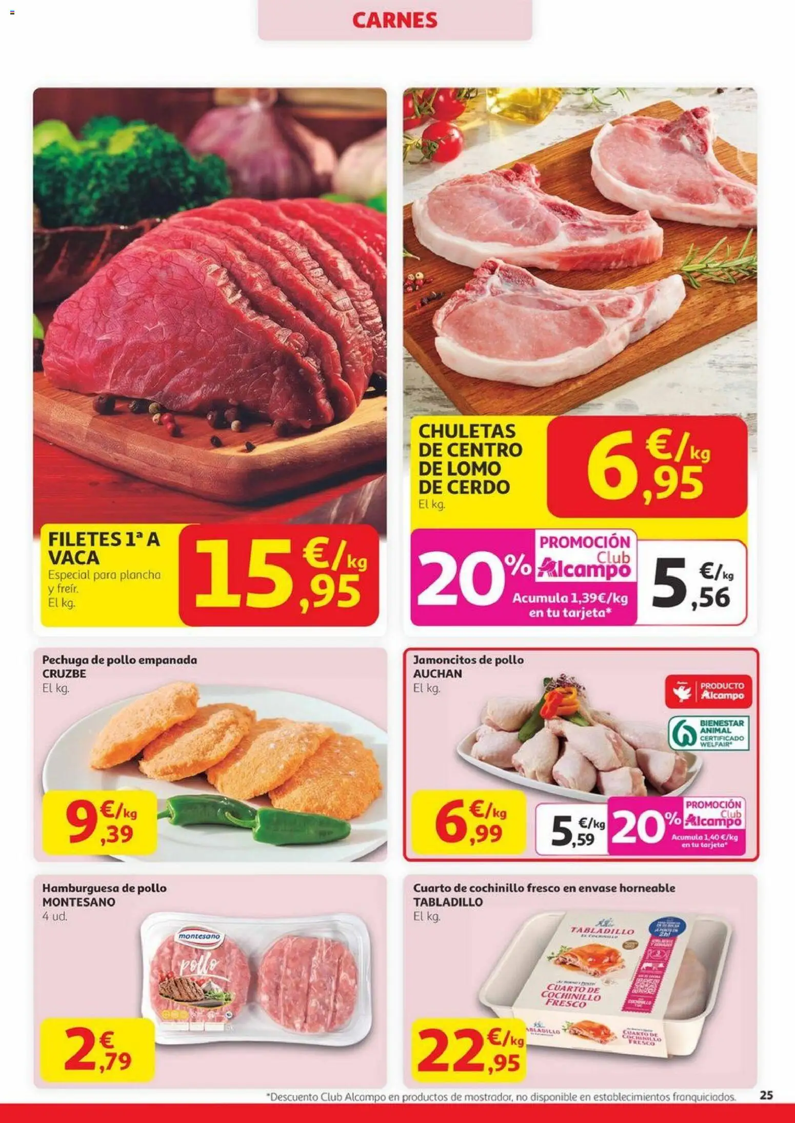 Alcampo - Canarias │ válido desde el 20.11.2025 | Página: 25 | Productos: Cerdo, Pechuga de pollo empanada, Plancha, Σοκολατούχο γάλα