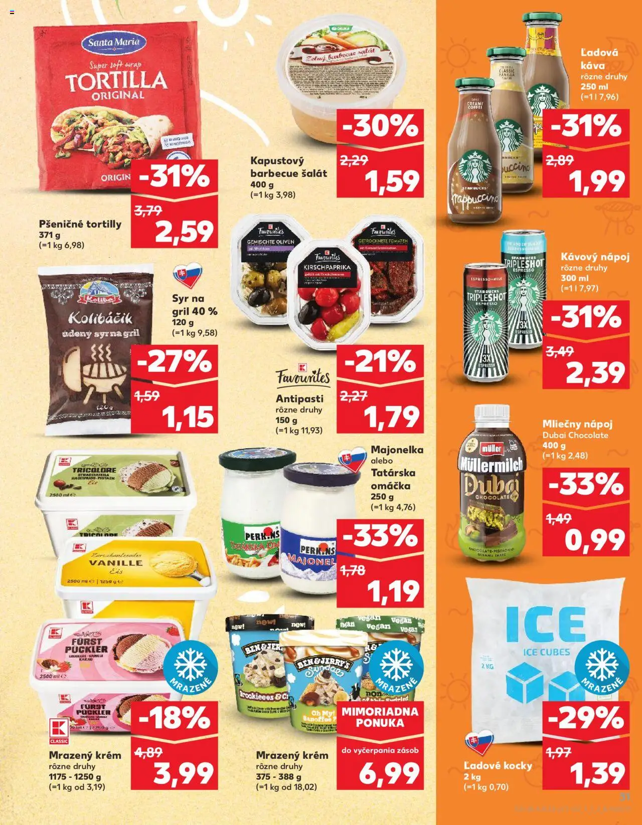 Kaufland SK akciós ujság - amely érvényes a következő dátumtól: 14.08.2025 | Oldal: 31 | Termékek: Tortilla, Antipasti, Vegán