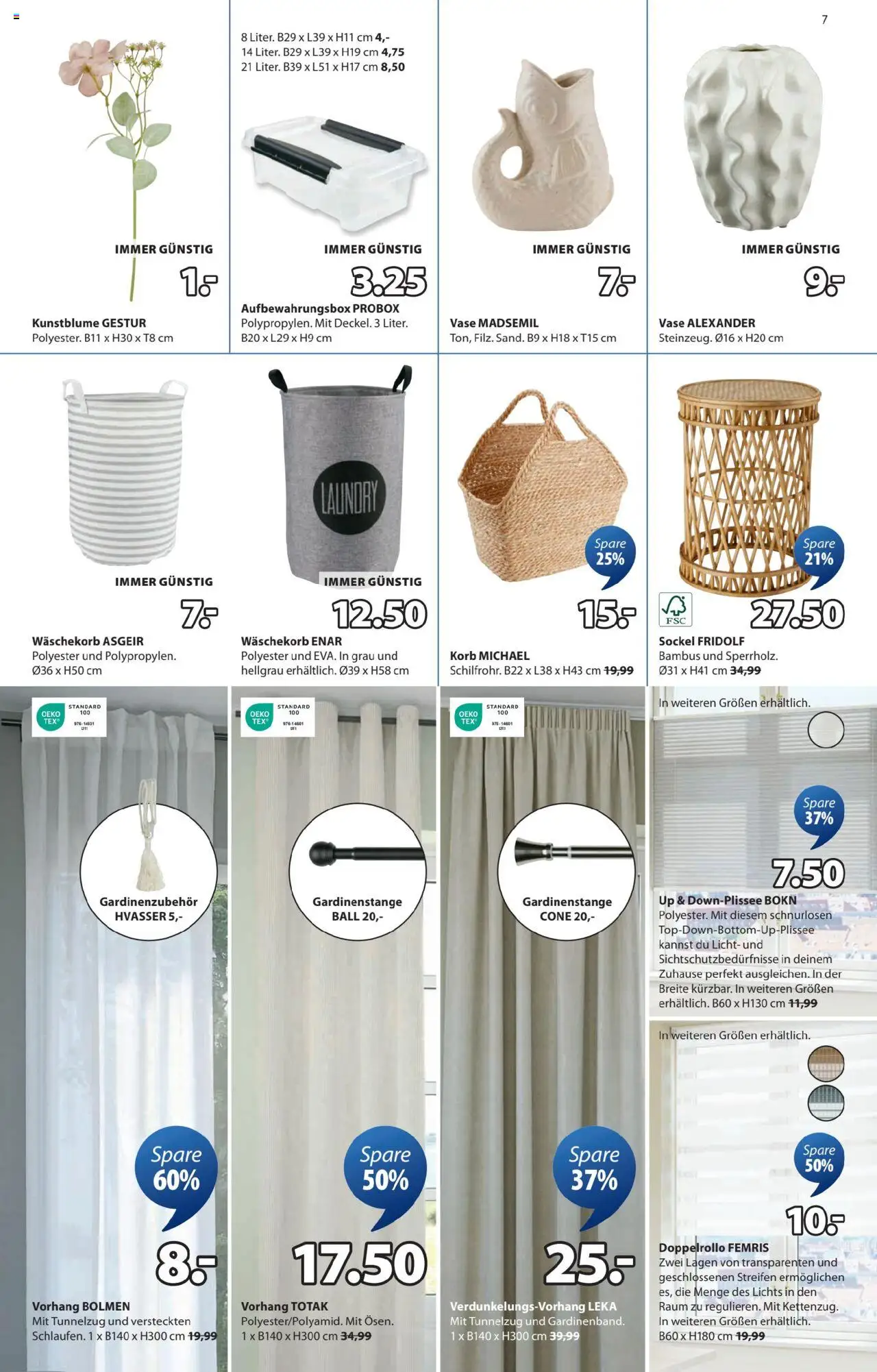 JYSK Angebote gültig ab 01.10.2025 | Seite: 7 | Produkte: Korb, Vase