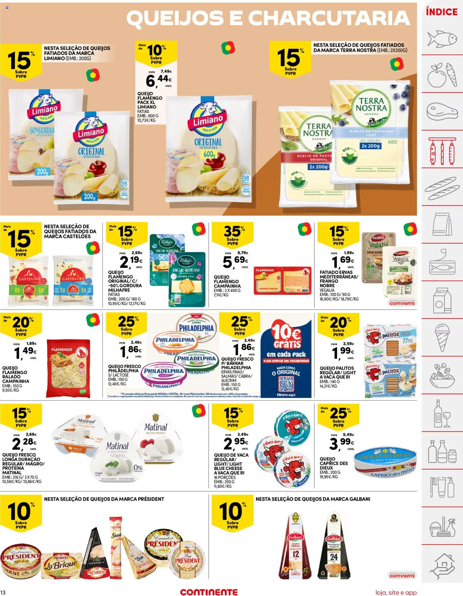 Continente folheto │ válido de 21.04.2026 | Página: 13 | Produtos: Frango, Campainha, Cálcio, Queijo