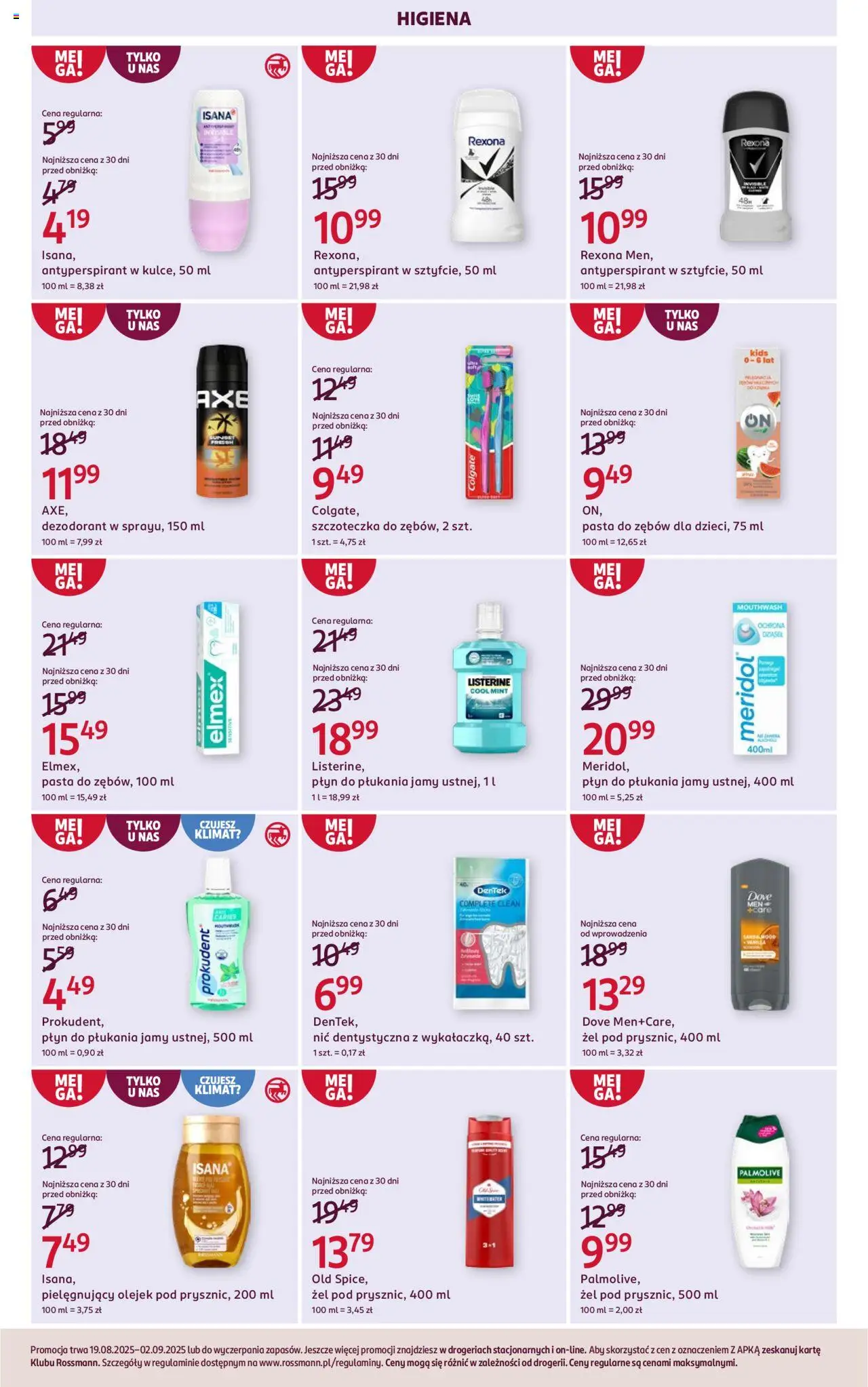 Rossmann Gazetka od 19.08.2025 | Strona: 4 | Produkty: Dezodorant, Antyperspirant, Pasta do zębów