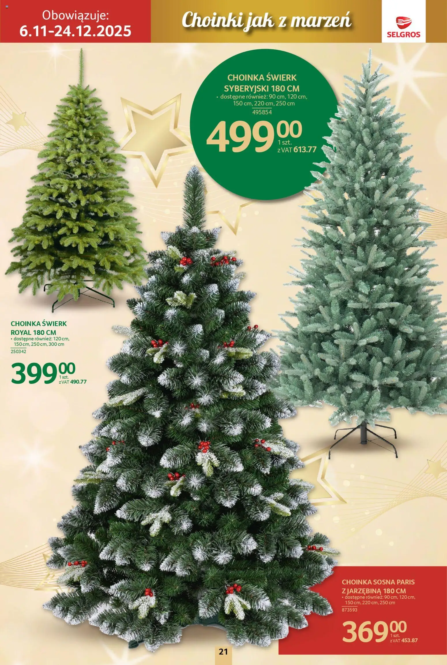 Selgros cash&carry Gazetka - Boże Narodzenie od 06.11.2025 | Strona: 21 | Produkty: Choinka