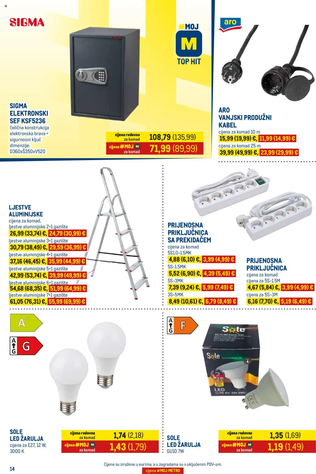 Metro katalog | vrijedi od 18.08.2025 | Stranica: 14 | Proizvodi: Ljestve, Sef, Kabel