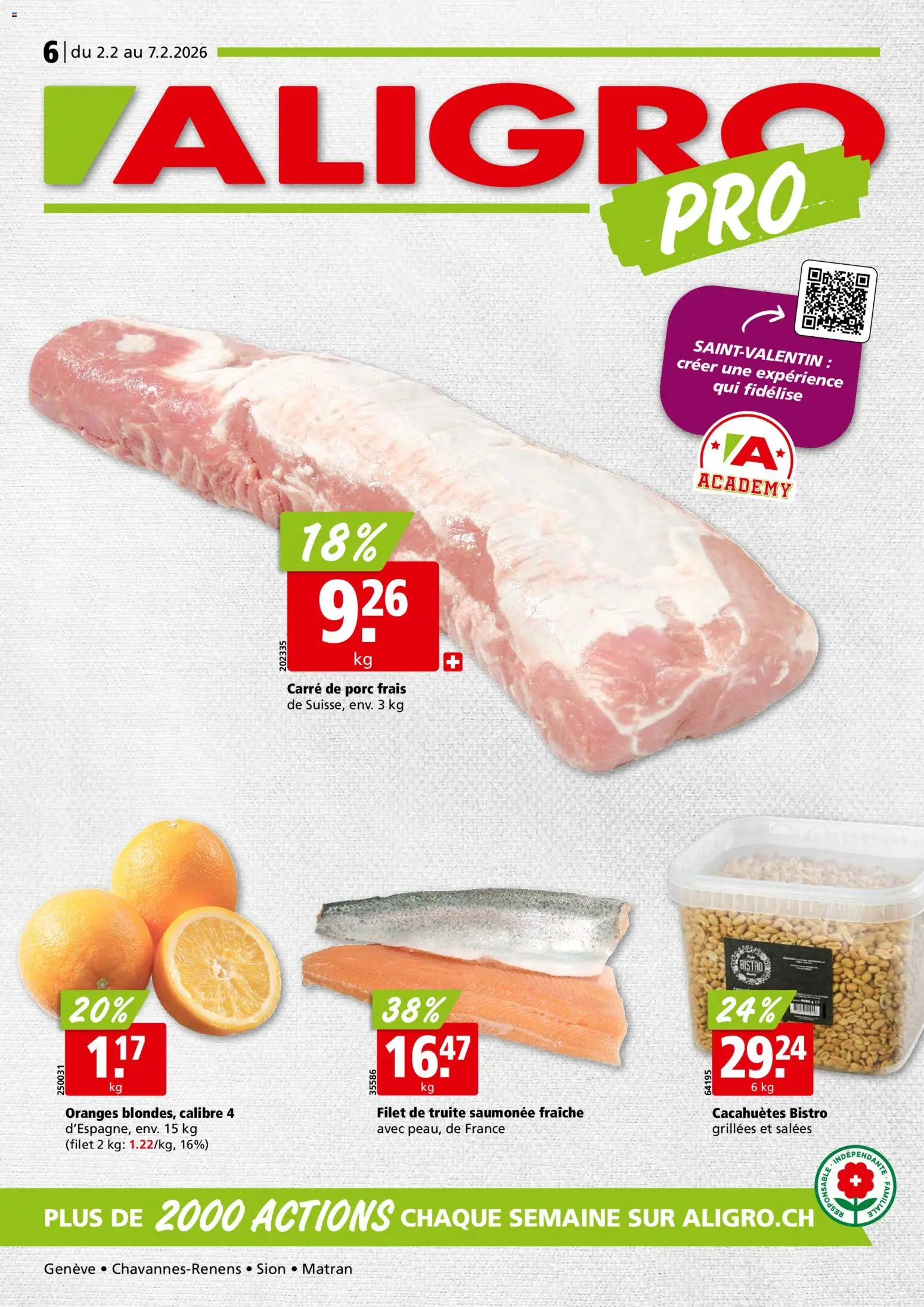 Aligro Aktionen Chavannes, Matran, Genève, Sion – gültig ab 02.02.2026 | Seite: 1