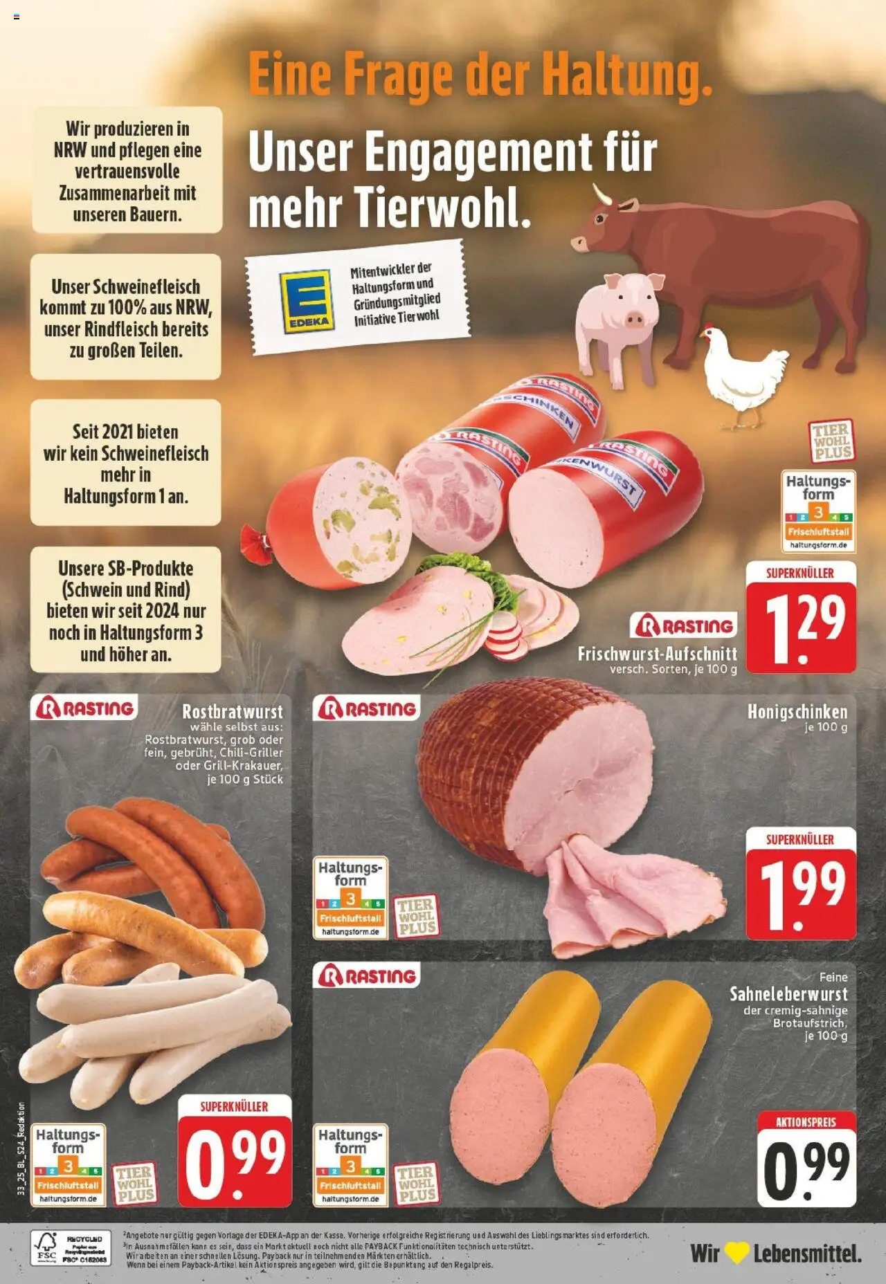 Edeka prospekt Duisburg-Rumeln	 - gültig ab dem 11.08.2025 | Seite: 24 | Produkte: Schinken, Schweinefleisch, Rindfleisch