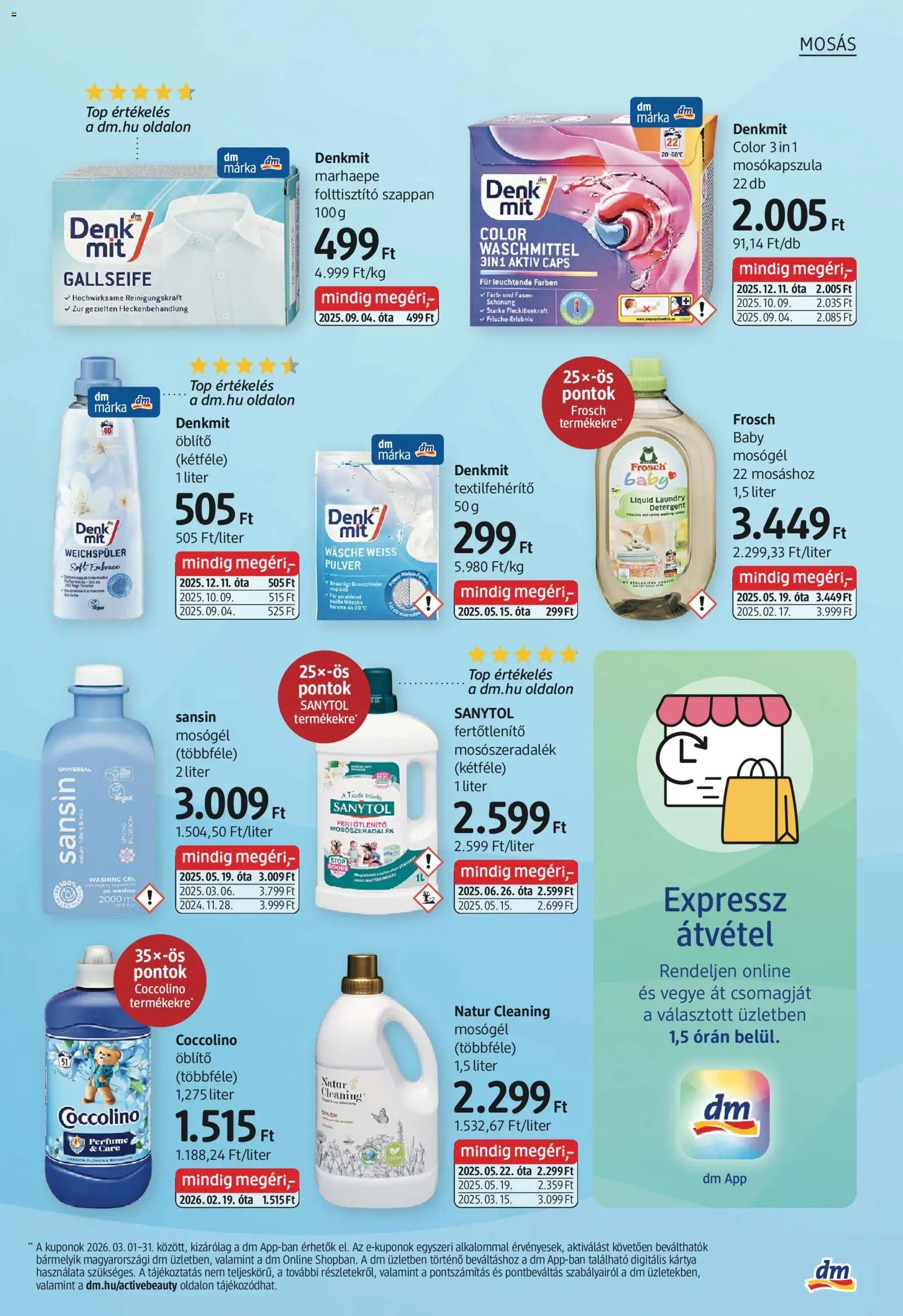 DM Drogerie Markt akciós ujság - amely érvényes a következő dátumtól: 05.03.2026 | Oldal: 21 | Termékek: Mosógél, Öblítő, Szappan, Folttisztító