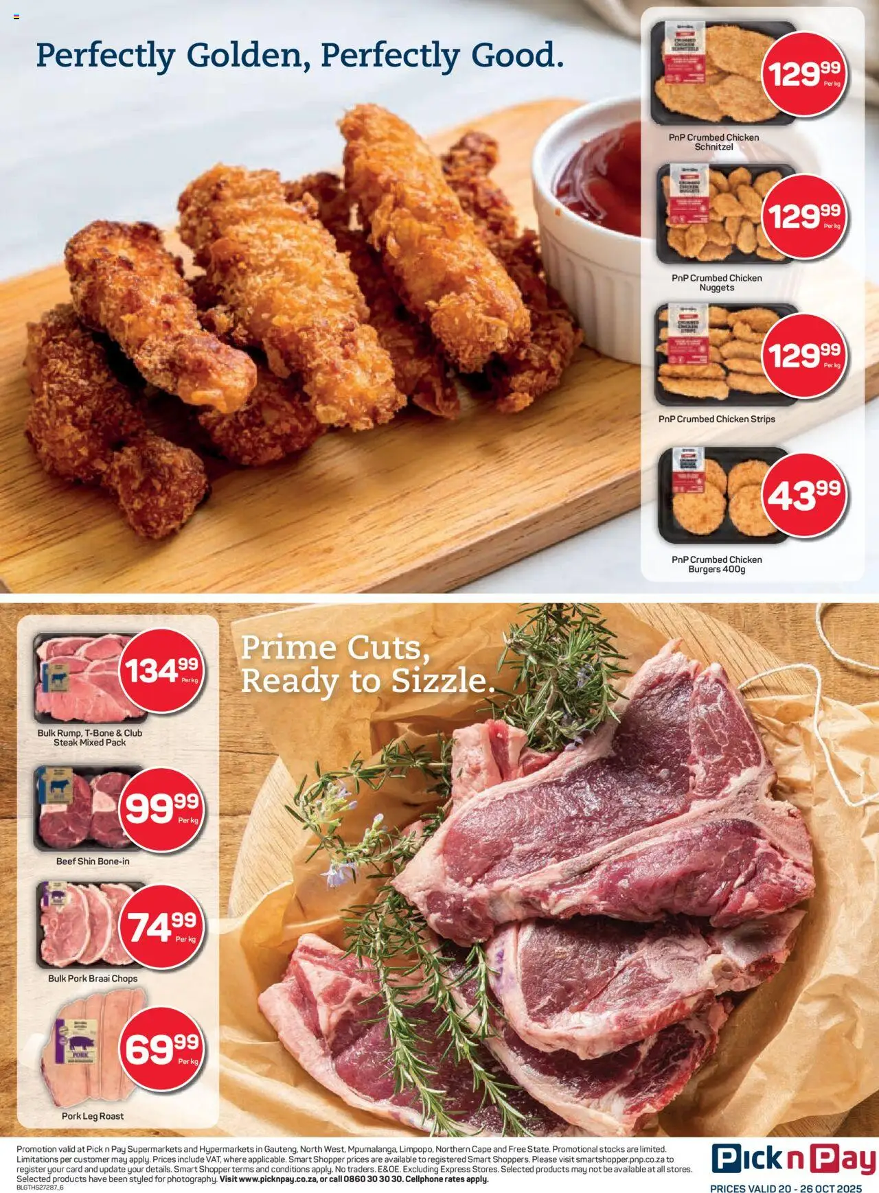 New Pick n Pay catalogue – valid from 20.10.2025 | Page: 6 | Products: Steak, Pork, Beef, Burgers