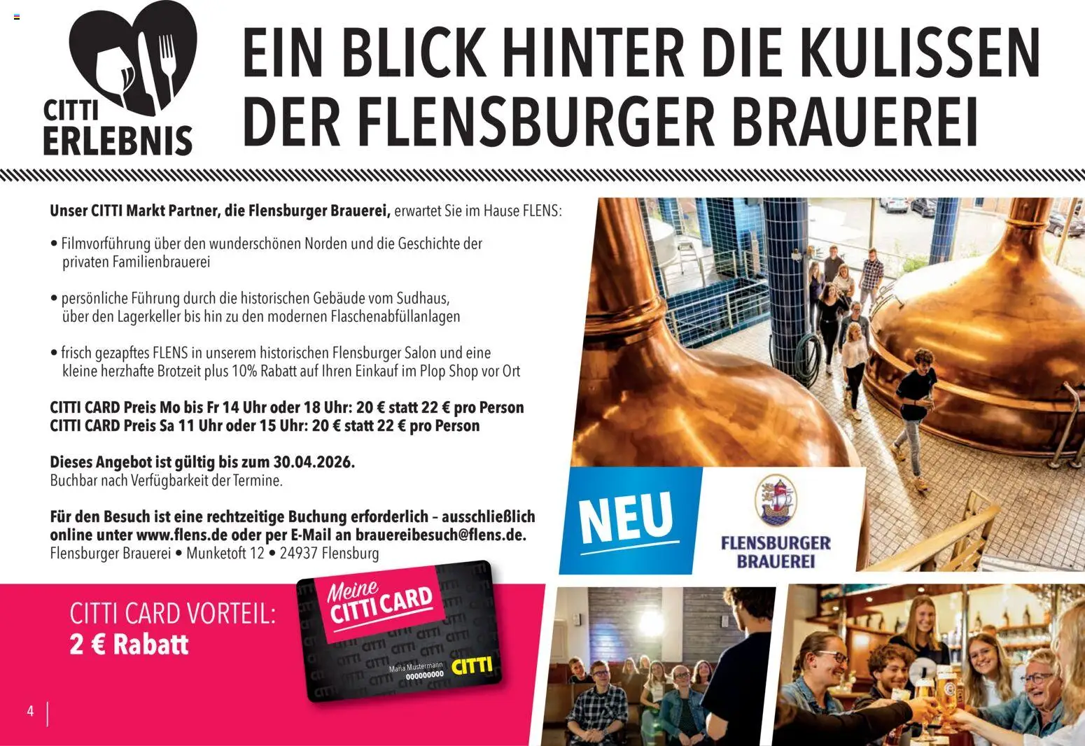 CITTI Markt - Vorteilsheft – gültig ab 01.01.2026 | Seite: 4 | Produkte: Flensburger, Uhr