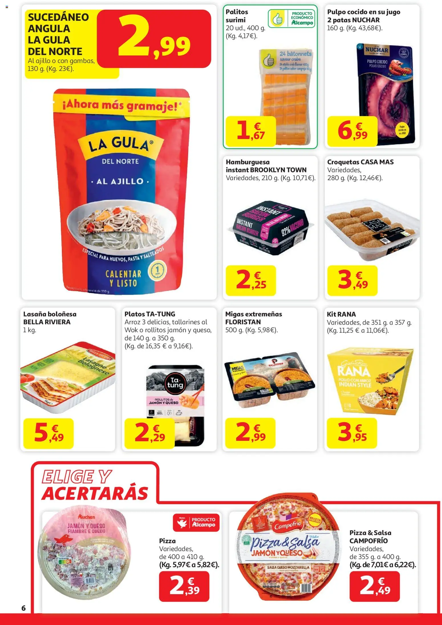 Alcampo - HP Unico │ válido desde el 15.01.2026 | Página: 6 | Productos: Queso, Pasta, Lasaña, Σοκολατούχο γάλα