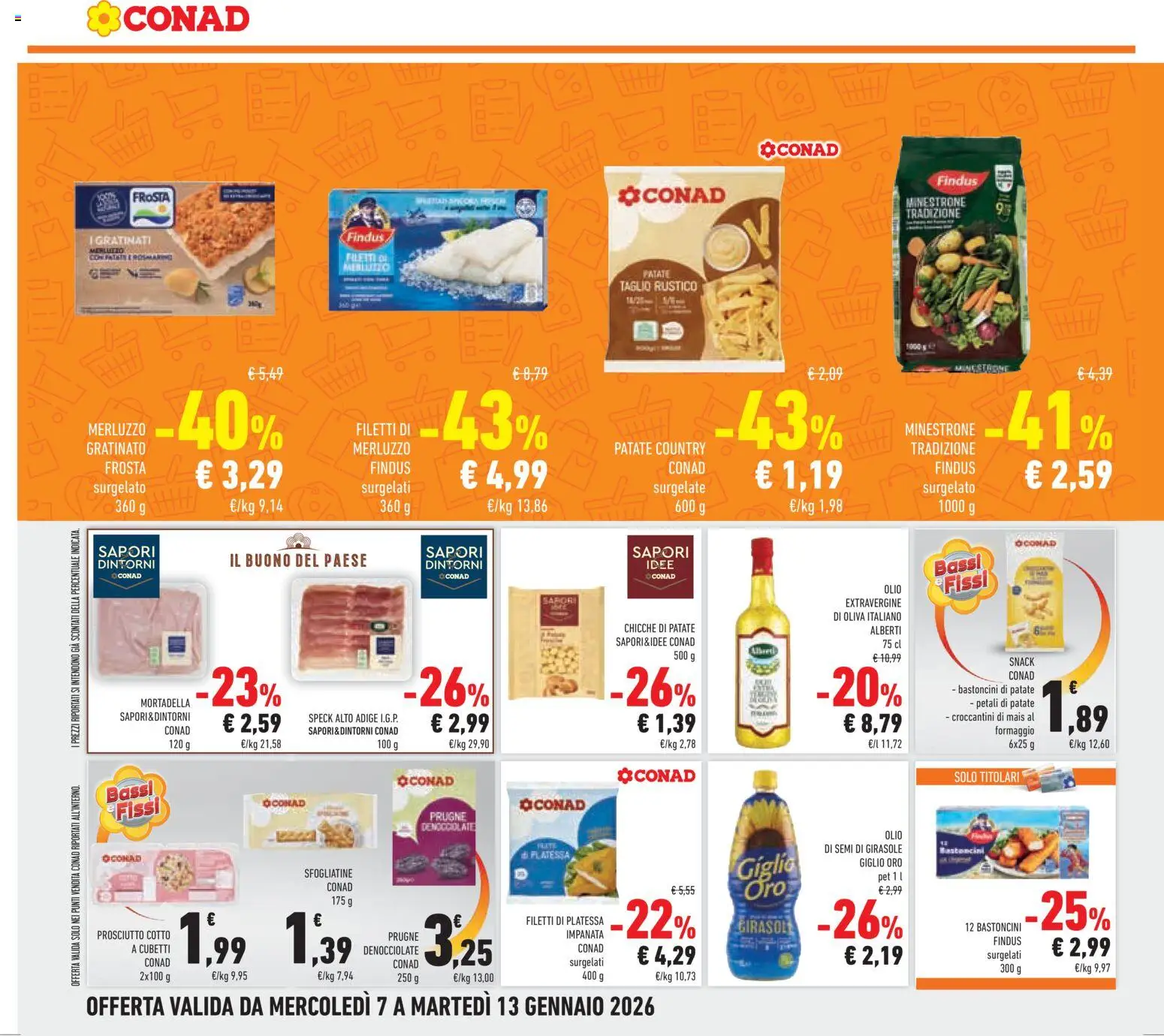 Volantino Conad del 07.01.2026 | Pagina: 12 | Prodotti: Minestrone, Olio, Prosciutto, Mortadella