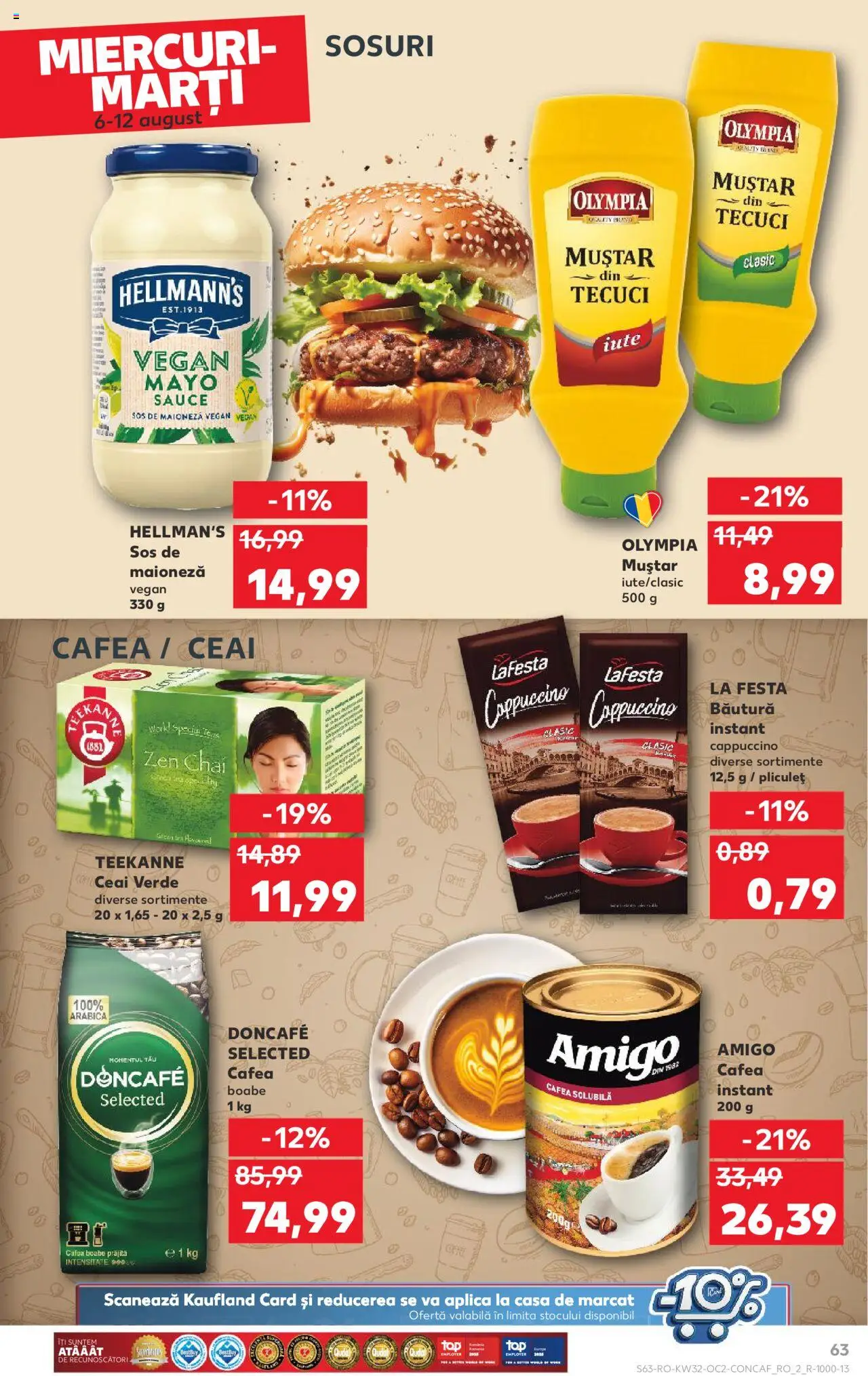 Catalog Kaufland - Tulcea – valabil de la 06.08.2025 | Pagină: 63 | Produse: Ceai, Muștar, Maioneză, Sos