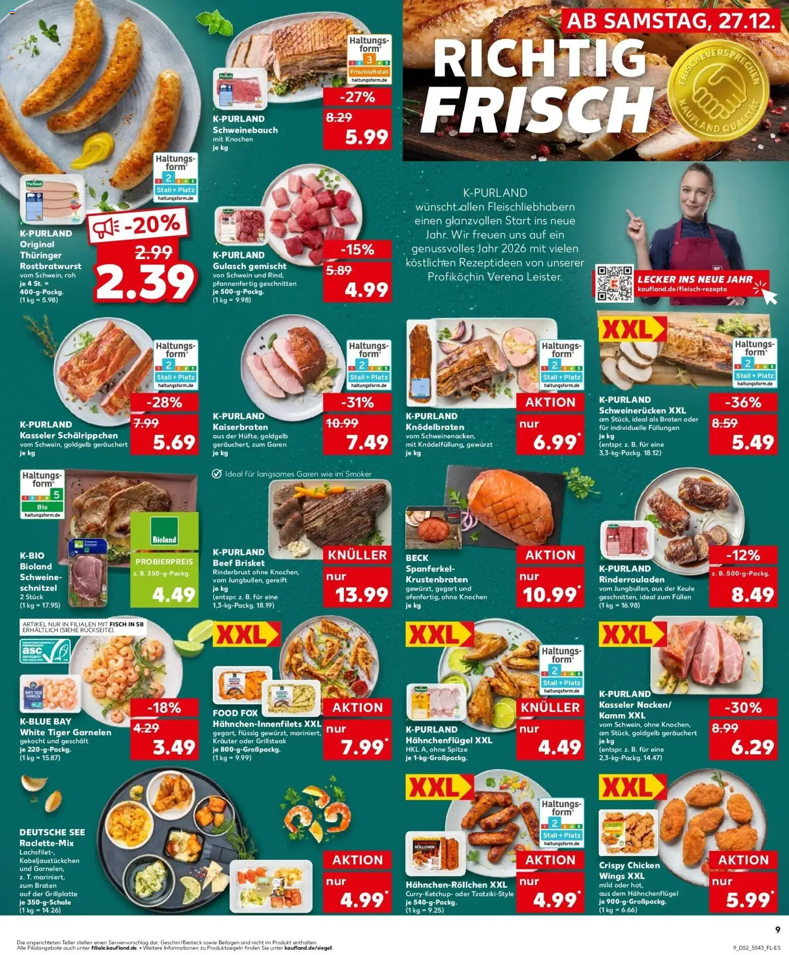 Kaufland prospekt Kamp-Lintfort	 – gültig ab 27.12.2025 | Seite: 9 | Produkte: Garnelen, Gulasch, Schweinerucken, Tiger garnelen