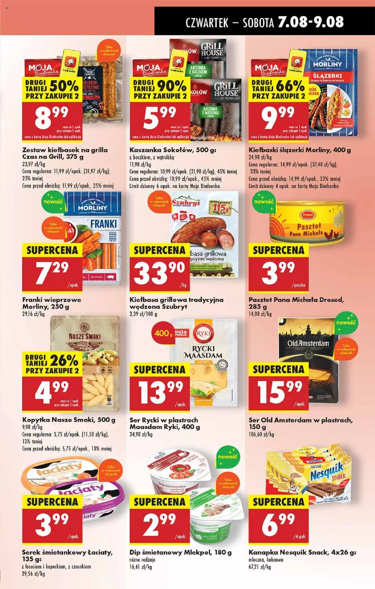 Biedronka gazetka - Oferta W tym tygodniu od 07.08.2025 | Strona: 33 | Produkty: Kiełbasa, Karta, Grill, Kiełbaski