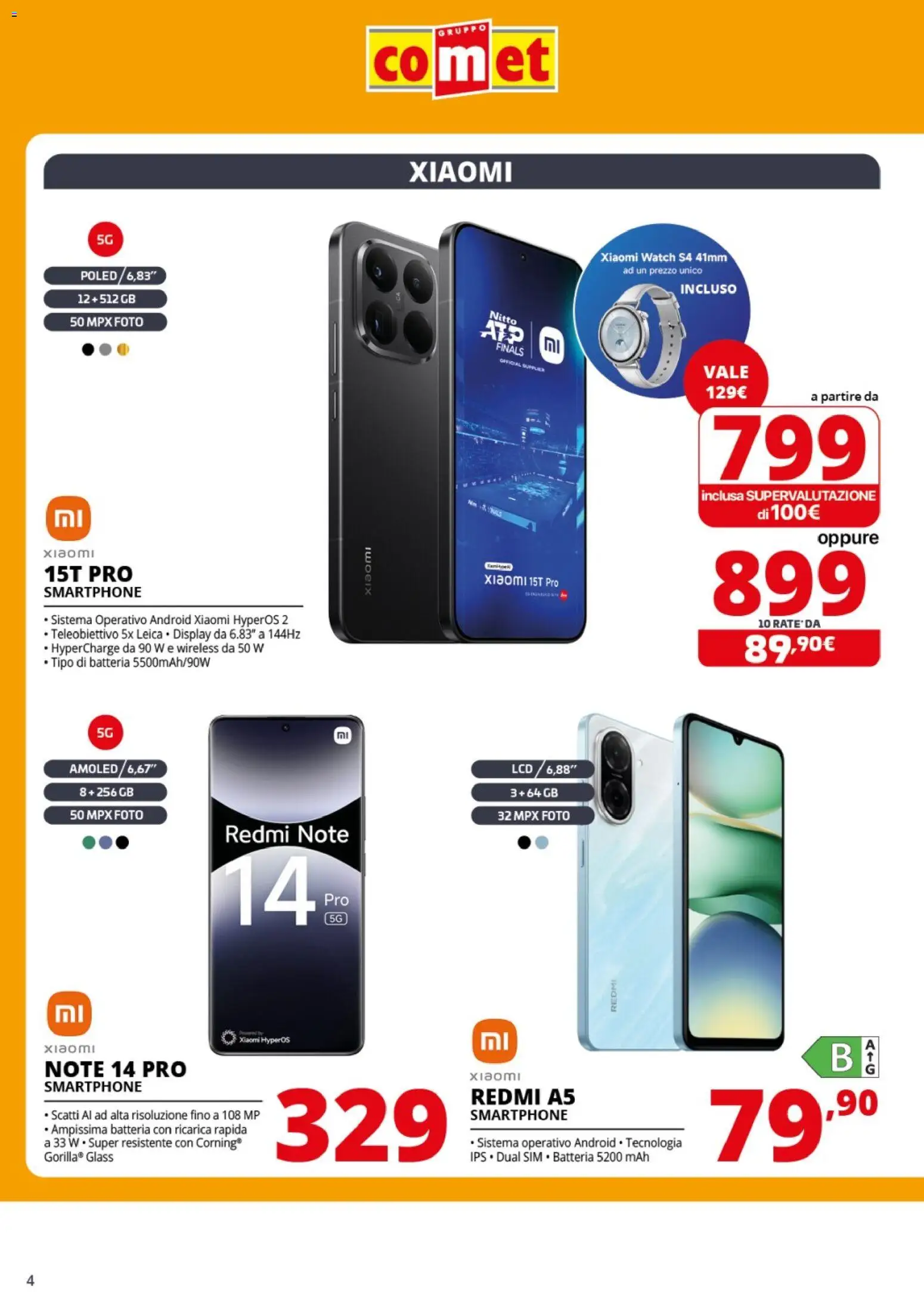 Volantino Comet del 13.11.2025 | Pagina: 4 | Prodotti: Xiaomi, Smartphone, Batteria