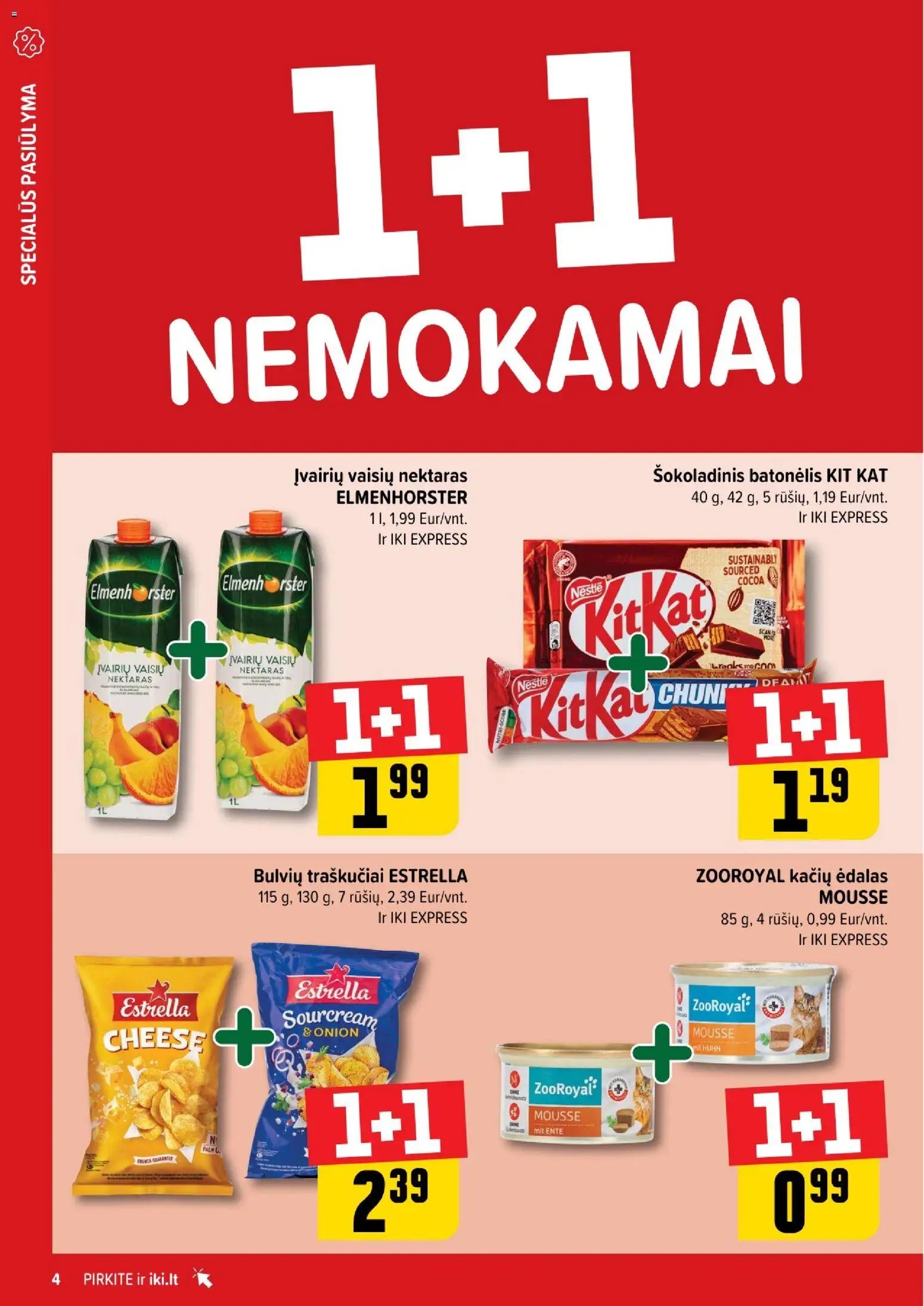 IKI akcijos nuo 17.11.2025 | Puslapis: 4 | Prekių: Šokoladinis batonėlis, Traškučiai