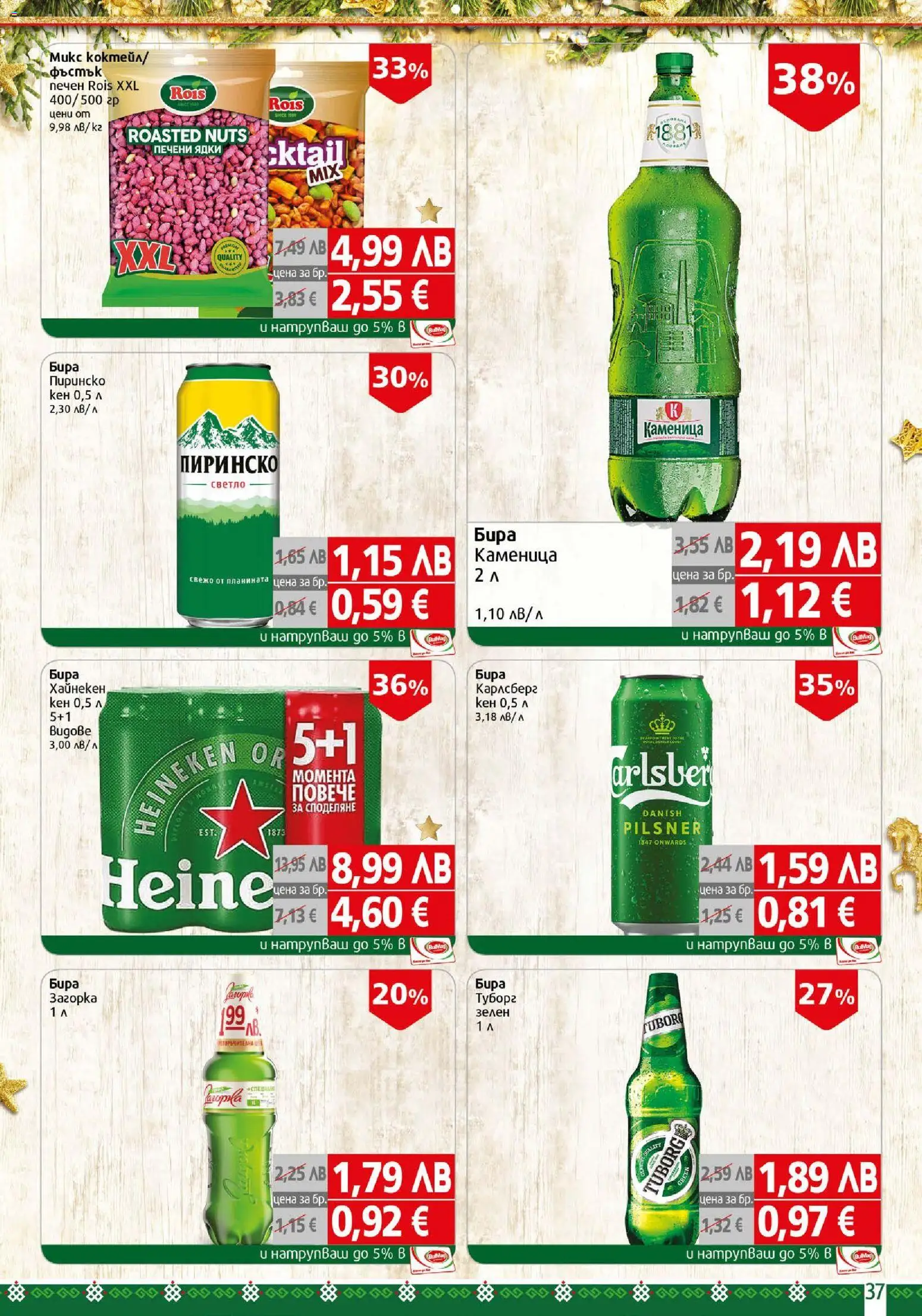 {H1} | Страница: 37 | Продукти: Ядки, Бира, Кен, Печени ядки