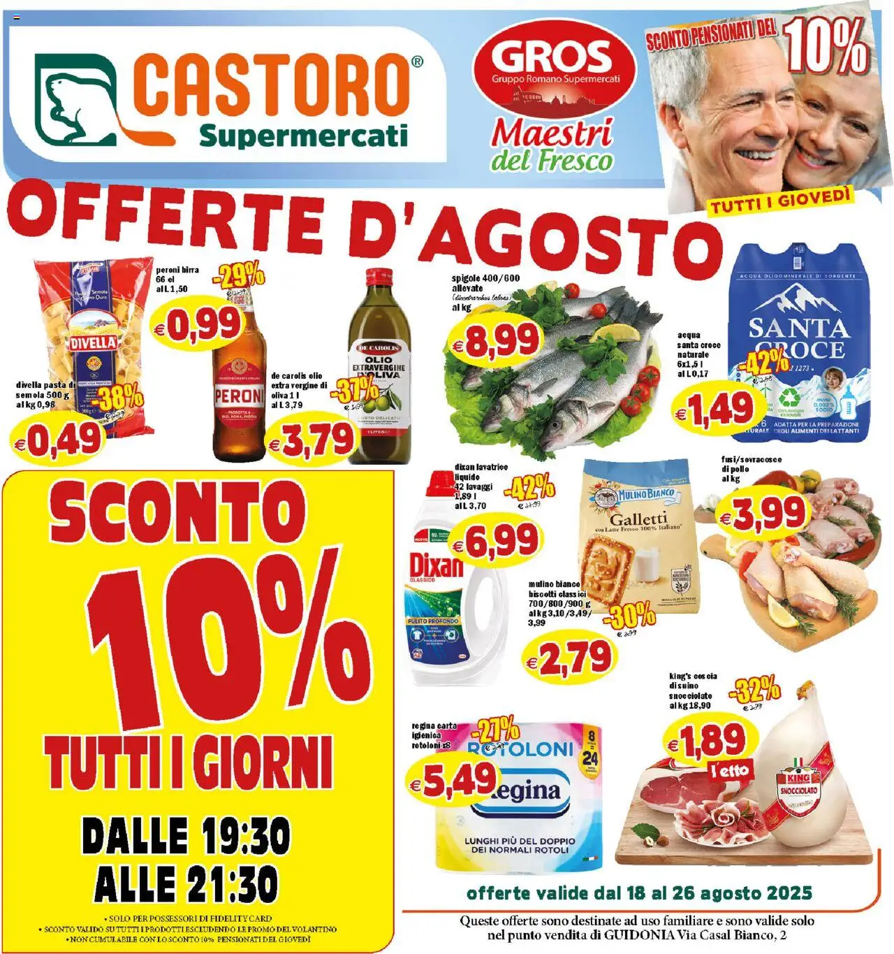 Volantino Il Castoro del 18.08.2025 | Pagina: 1 | Prodotti: Birra, Olio, Pasta, Lavatrice