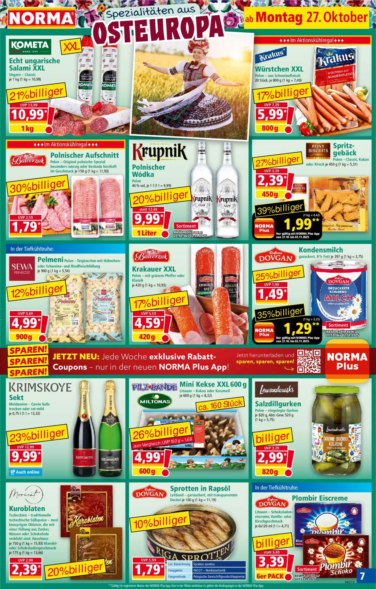 Norma Prospekt 	 – gültig ab 27.10.2025 | Seite: 7 | Produkte: Sekt, Pfeffer, Salami, Gurken