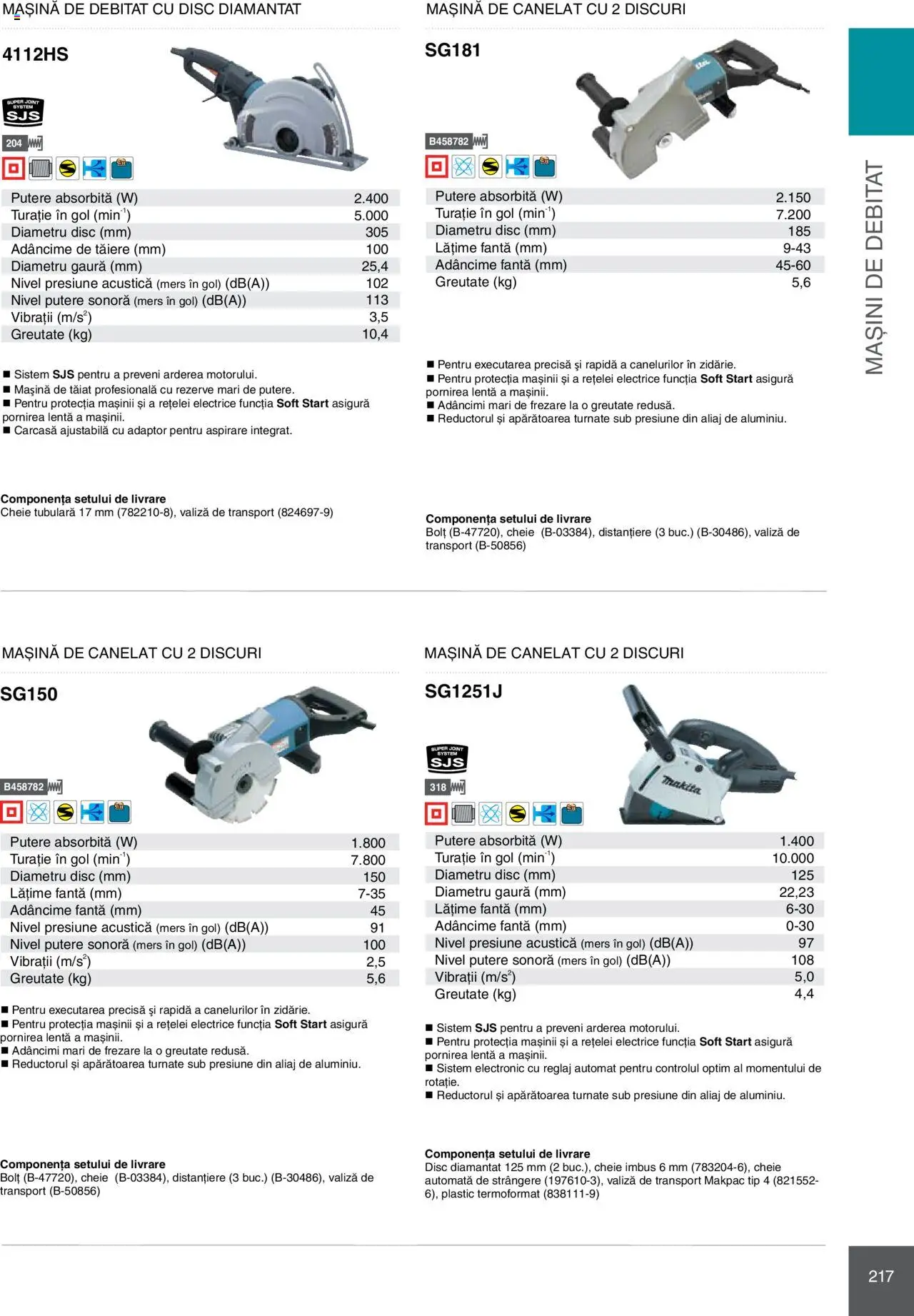 Noul catalog Makita – valabil de la 08.01.2025 | Pagină: 217 | Produse: Valiză, Disc, Carcasă, Adaptor