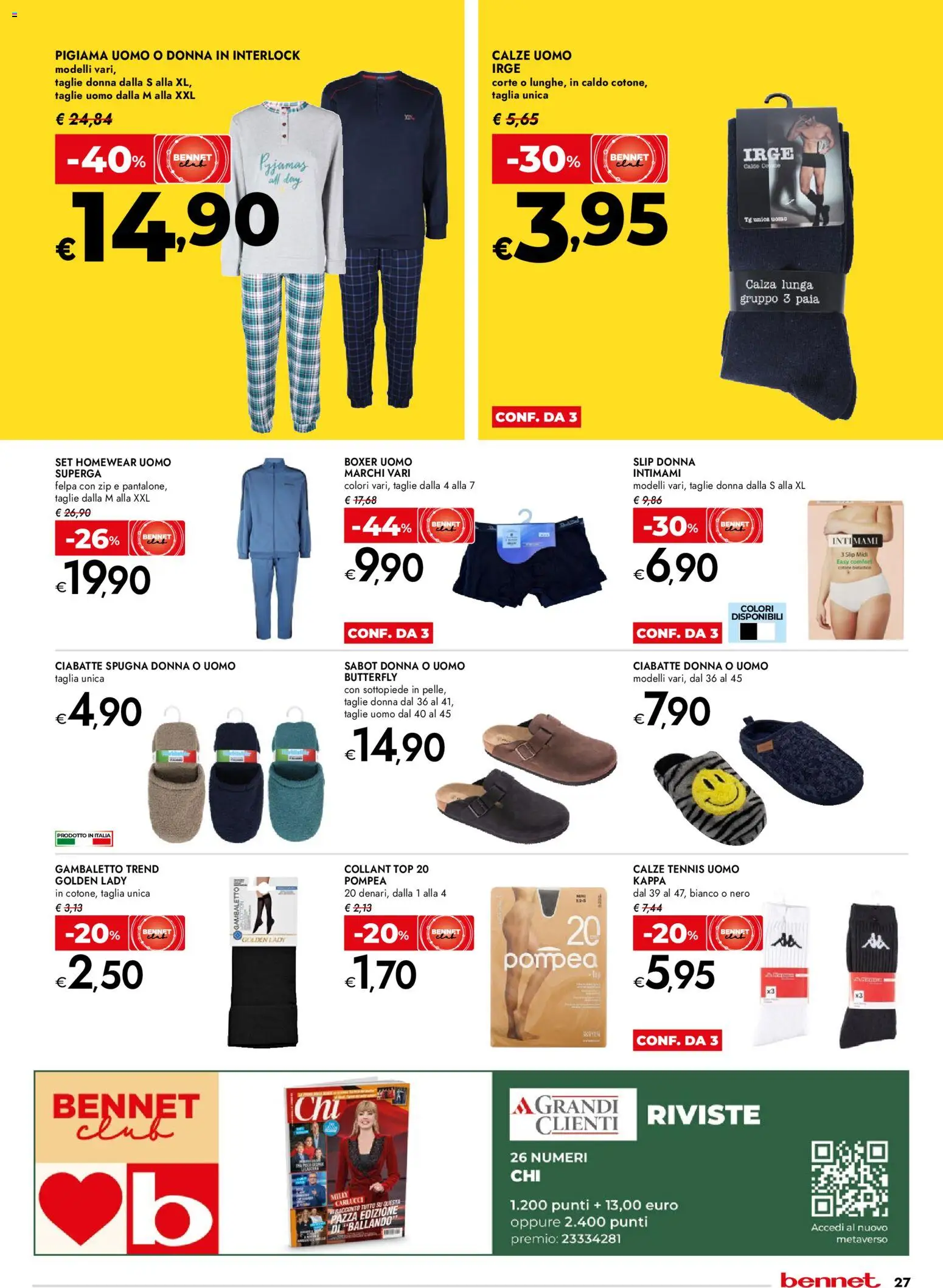 Volantino bennet del 15.01.2026 | Pagina: 27 | Prodotti: Felpa, Slip, Top, Collant