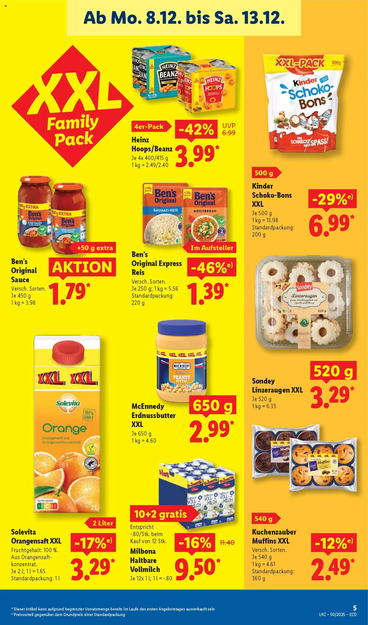 Lidl - Prospekt – gültig ab 08.12.2025 | Seite: 11 | Produkte: Basmatireis, Milch, Orangensaft, Reis