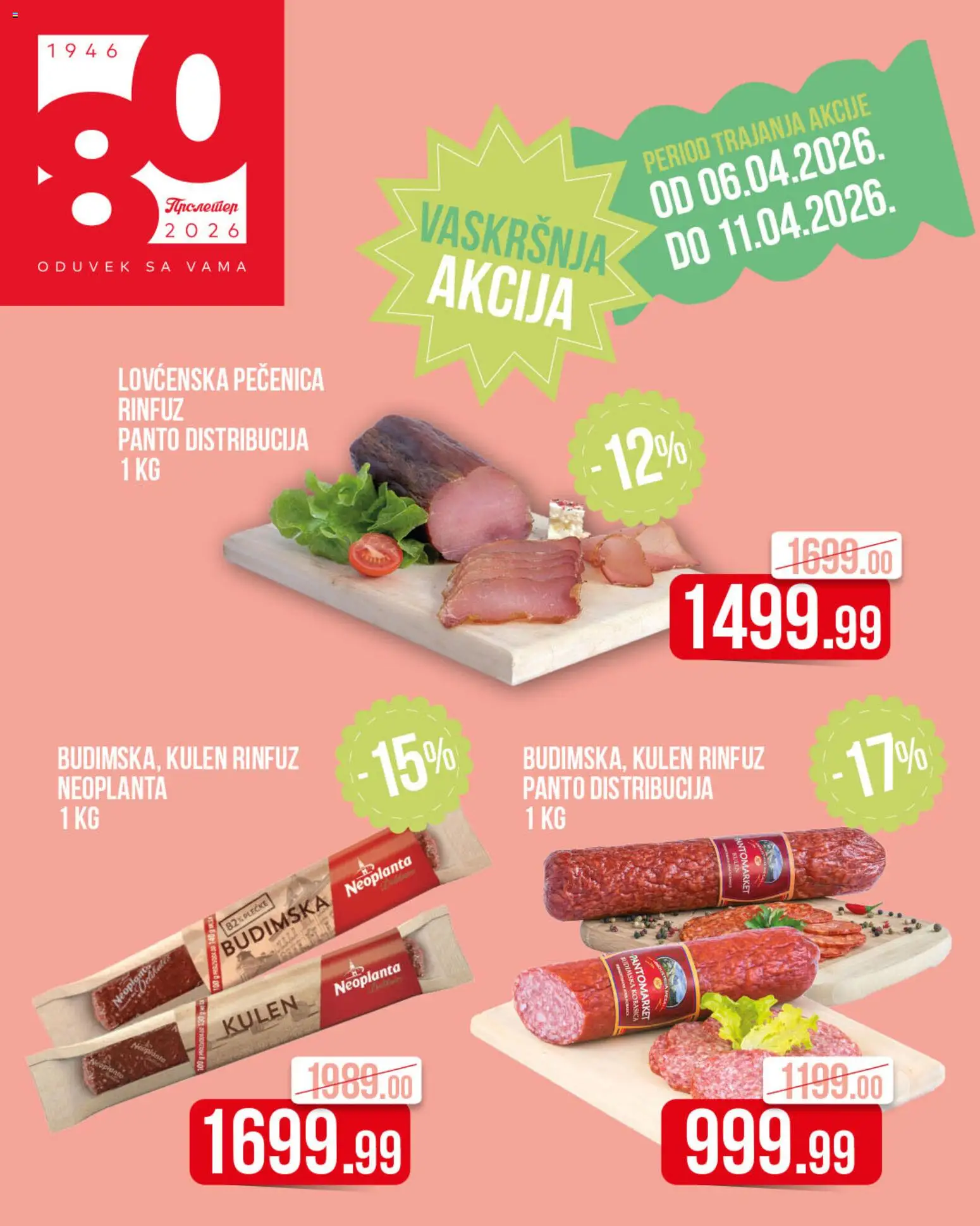 Metalac Proleter katalog - važi od 06.04.2026 | Strana: 1 | Proizvode: Kulen, Kobasica, Pečenica