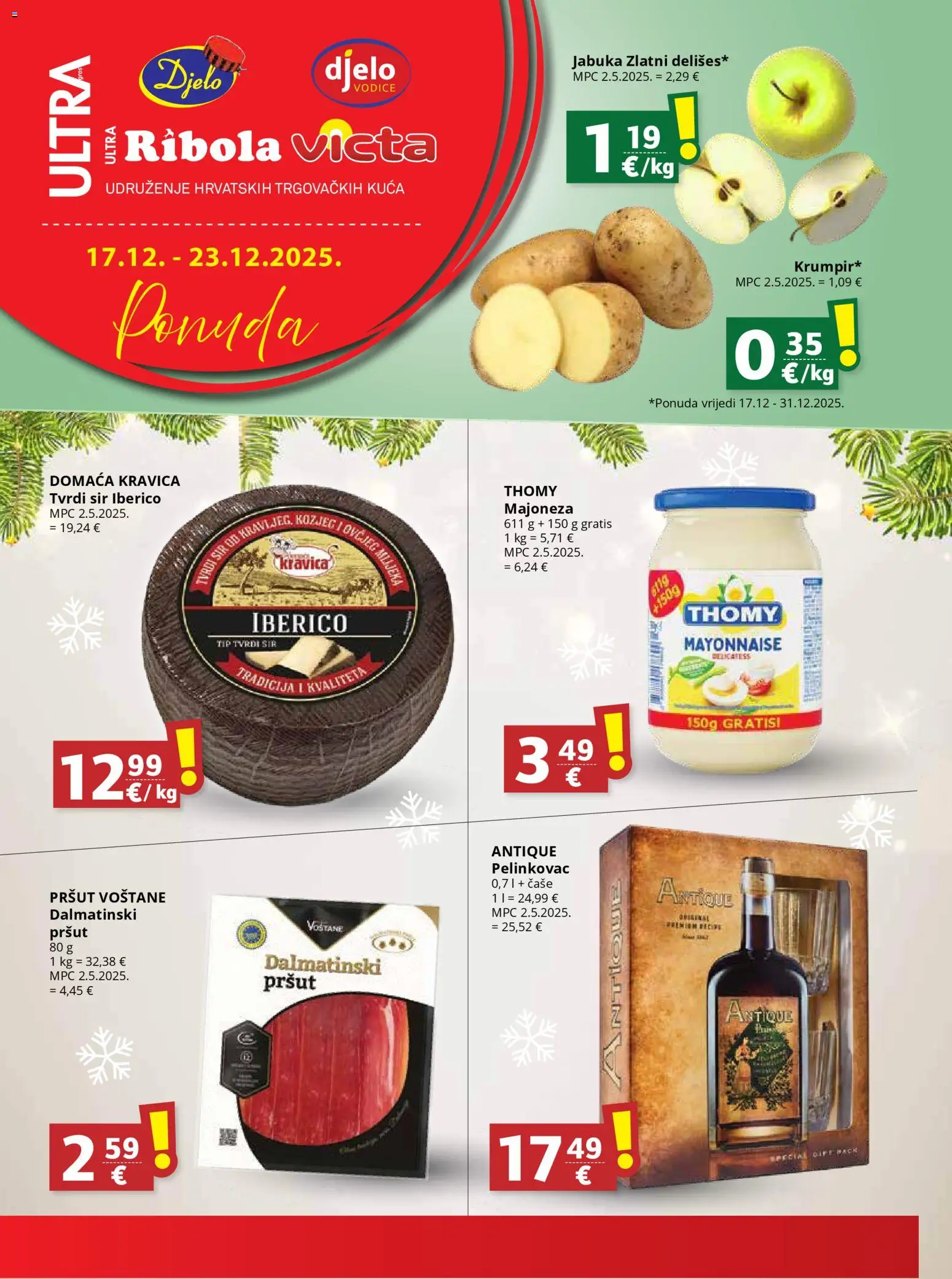 Djelo katalog | vrijedi od 17.12.2025 | Stranica: 1 | Proizvodi: Sir, Čaše, Majoneza, Tvrdi sir