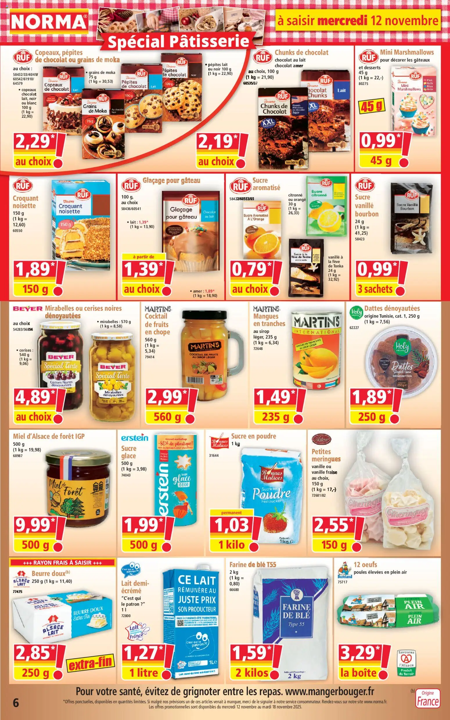 {H1} | Page: 6 | Produits: Farine de ble, Dattes, Fraise, Œufs