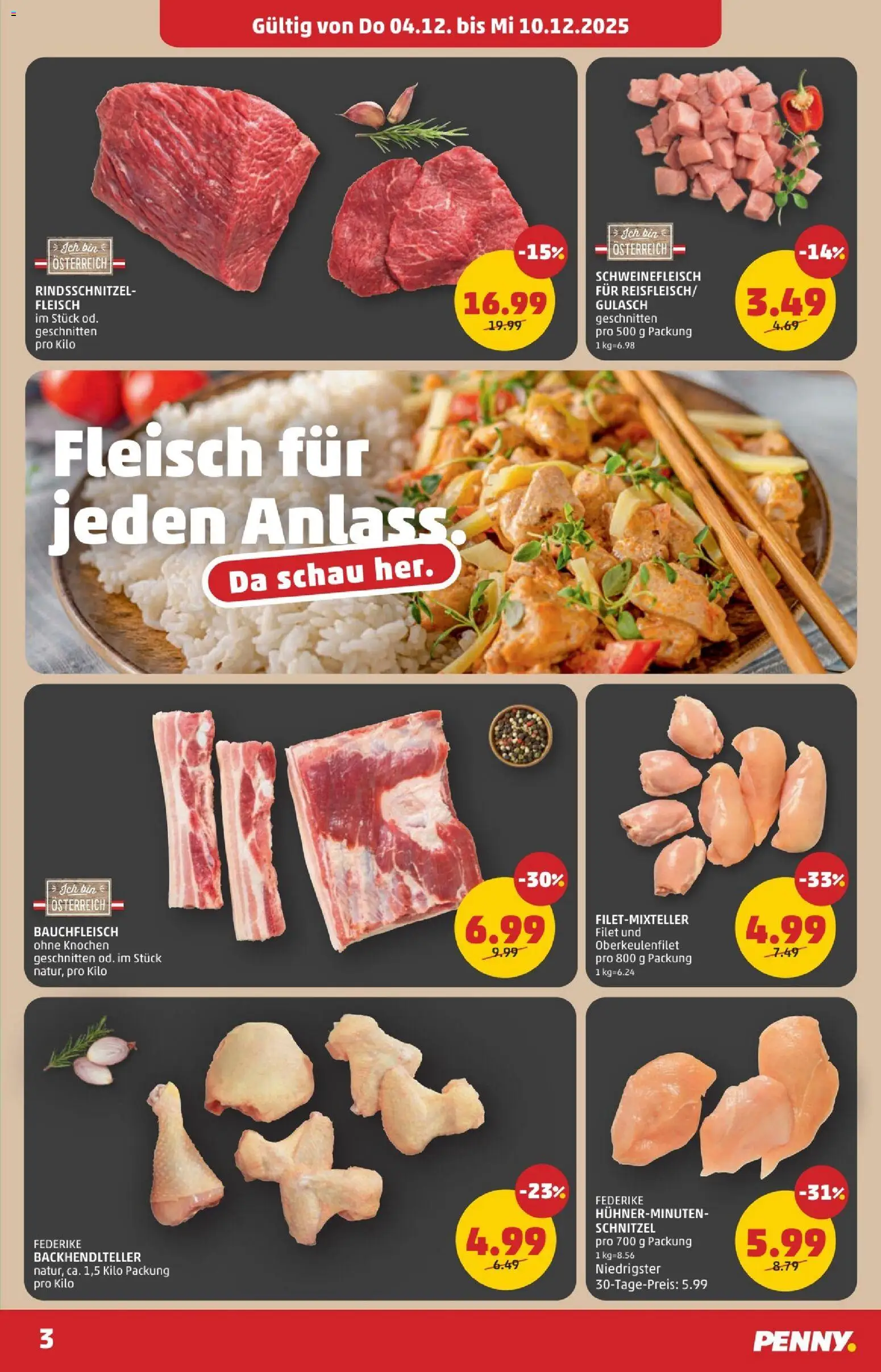 Penny Markt - Eröffnung in 1200 Wien gültig ab 04.12.2025 | Seite: 3 | Produkte: Schweinefleisch