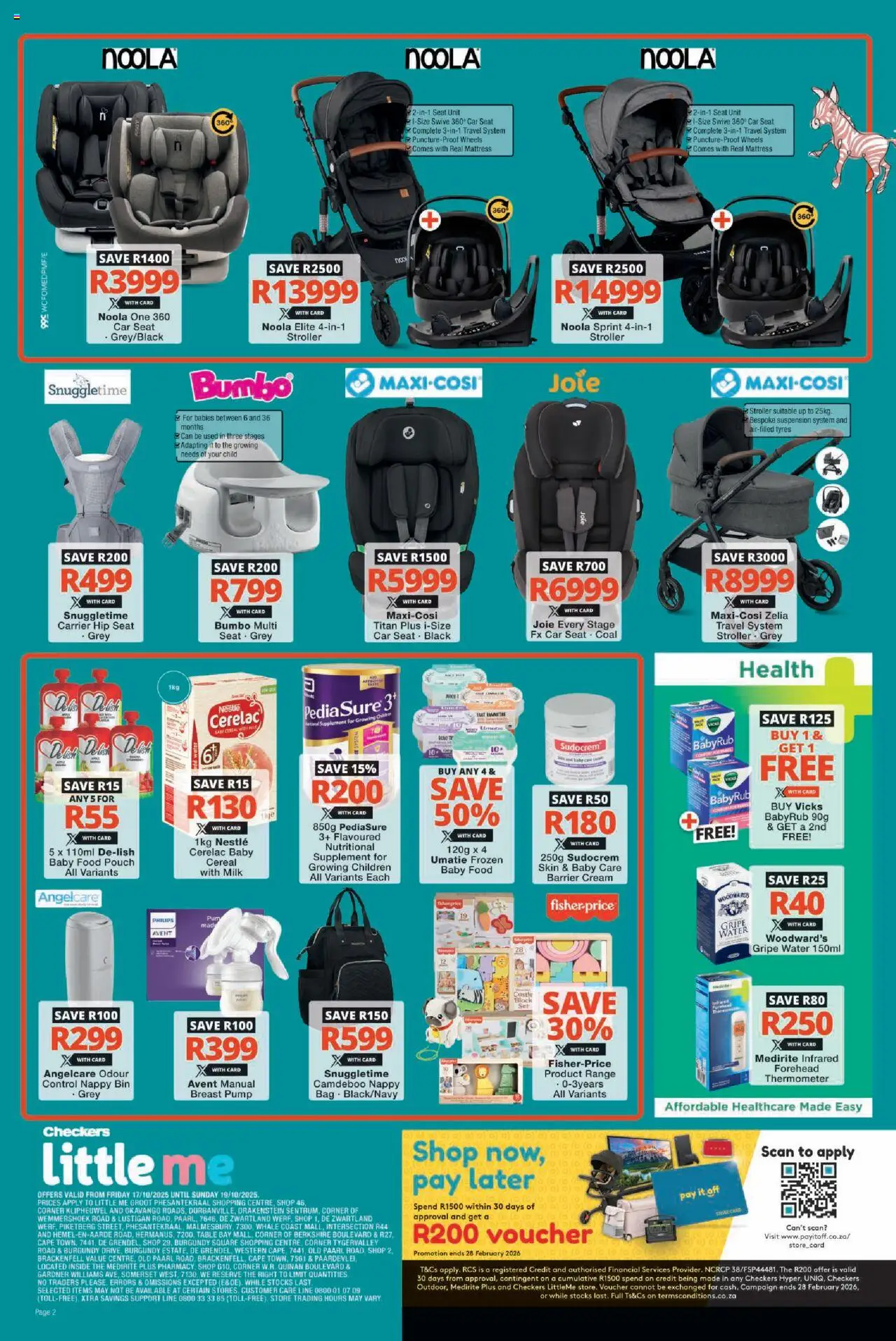 New Checkers catalogue – valid from 17.10.2025 | Page: 2 | Products: Thermometer, Table, Milk, Baby food