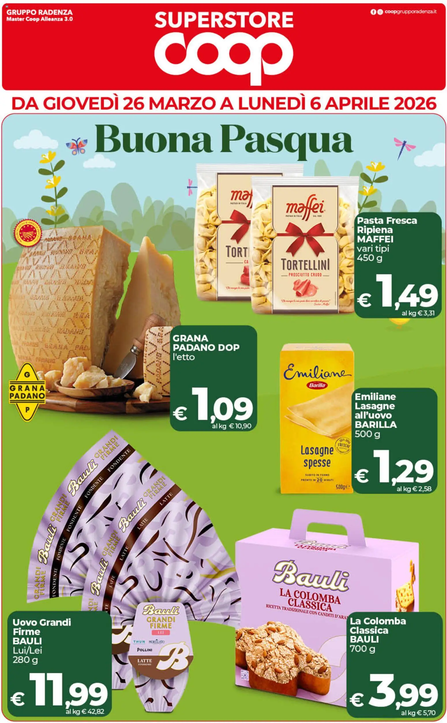 Volantino COOP del 26.03.2026 | Pagina: 1 | Prodotti: Prosciutto Crudo, Latte, Prosciutto, Forno