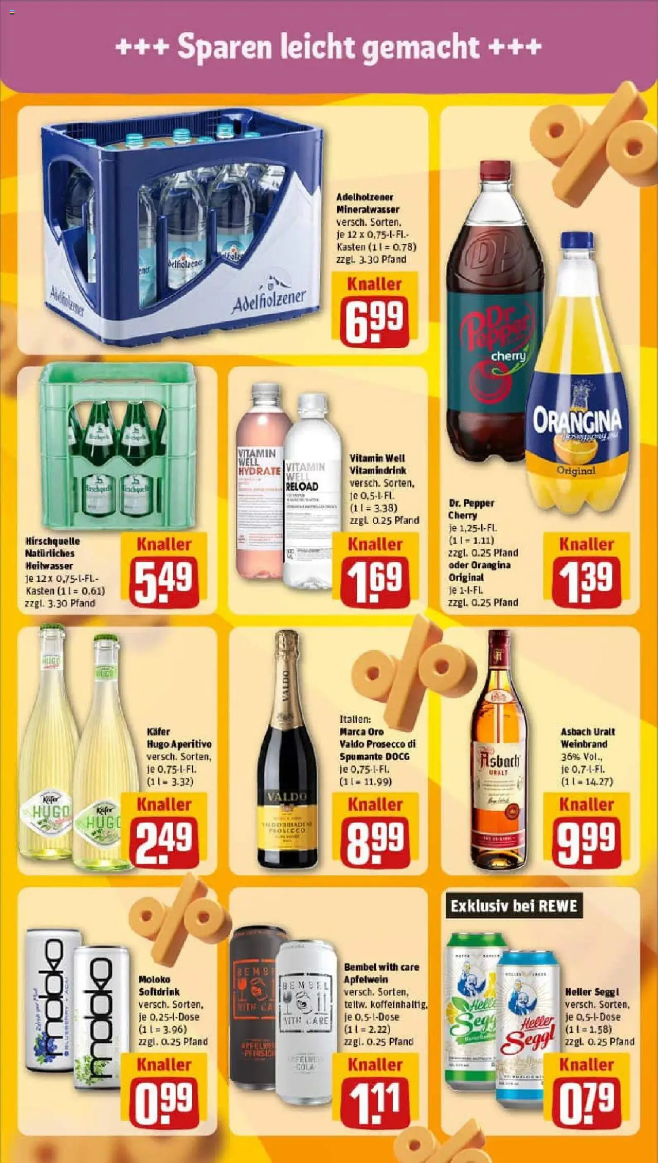 Rewe prospekt Dudenhofen	 – gültig ab 06.10.2025 | Seite: 13 | Produkte: Adelholzener, Mineralwasser, Prosecco, Asbach