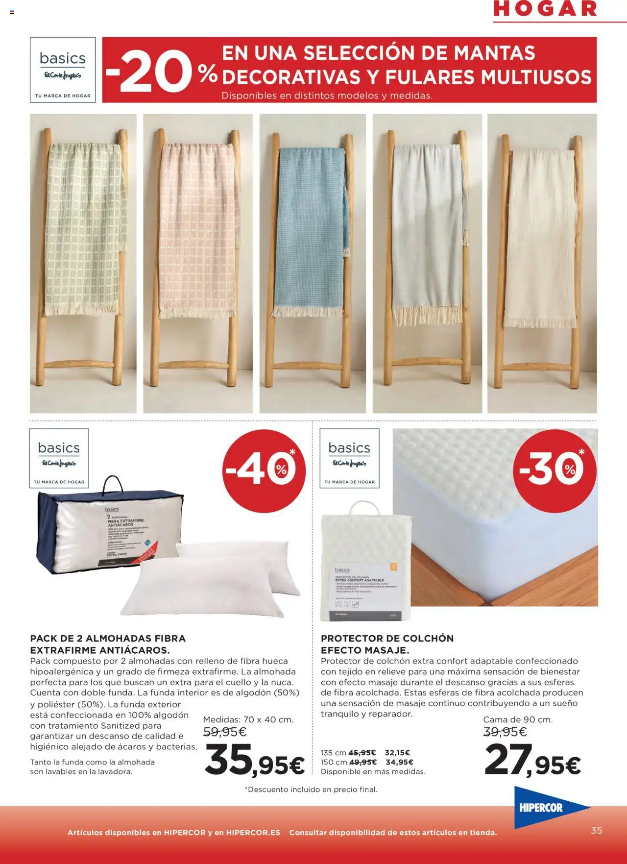 Hipercor catálogo │ válido desde el 19.06.2025 | Página: 40 | Productos: Colchon, Funda, Cama, Almohada