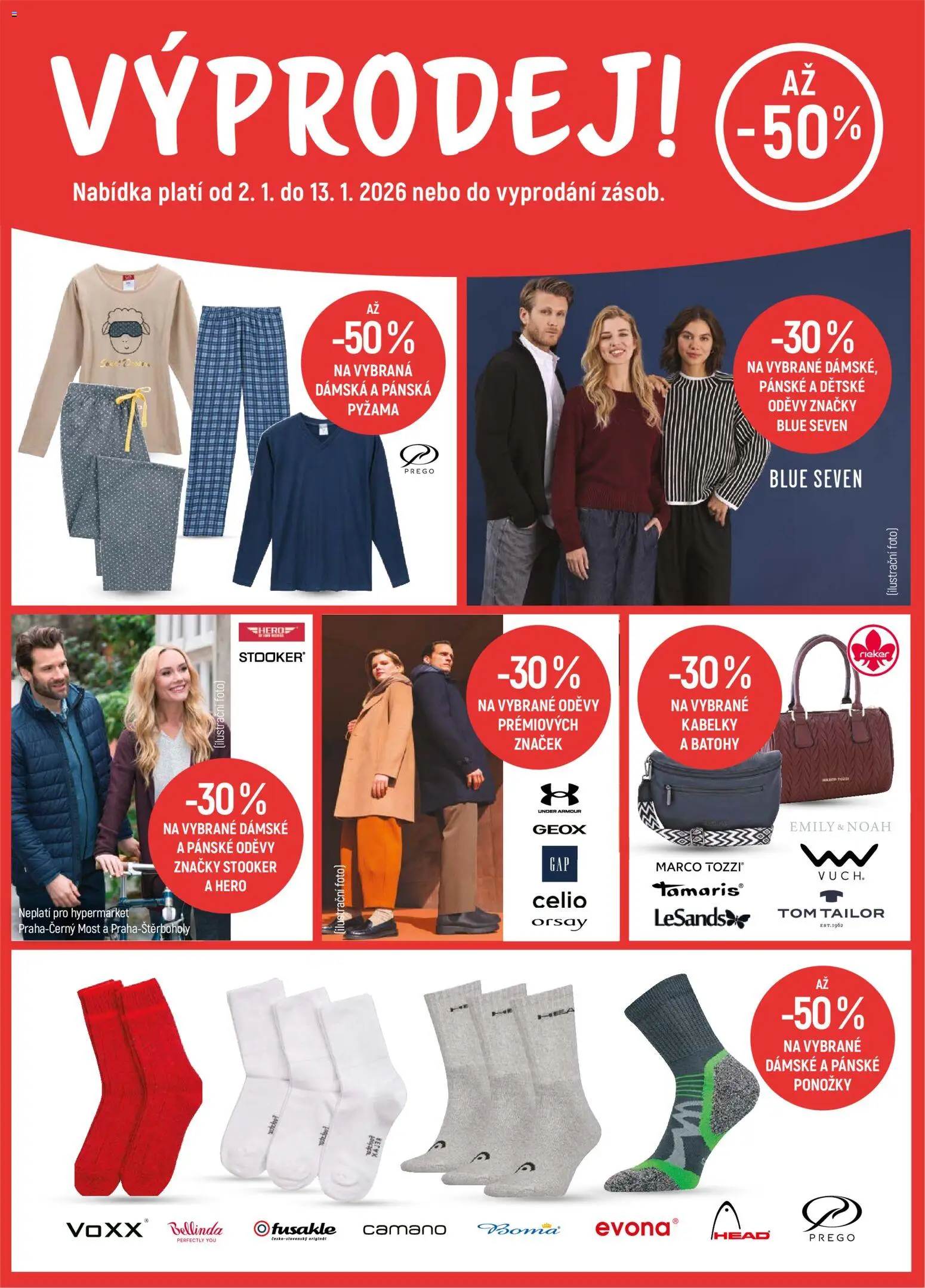 Globus leták - Praha Černý Most od 02.01.2026 | Strana: 2 | Produkty: Dětské pyžama, Ponožky, Pyžama, Kabelky