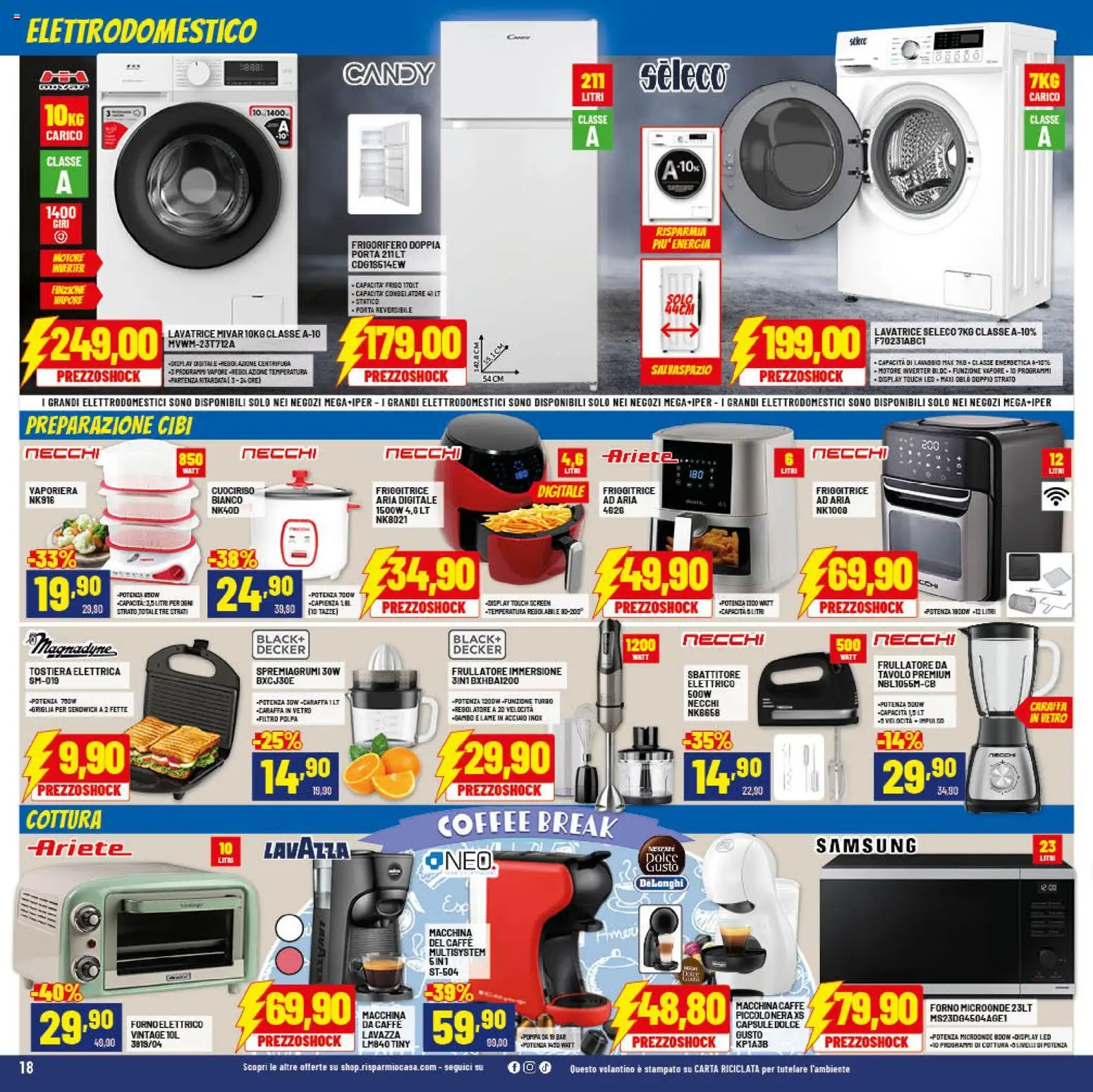 Volantino RisparmioCasa del 26.02.2026 | Pagina: 18 | Prodotti: Microonde, Congelatore, Griglia, Friggitrice