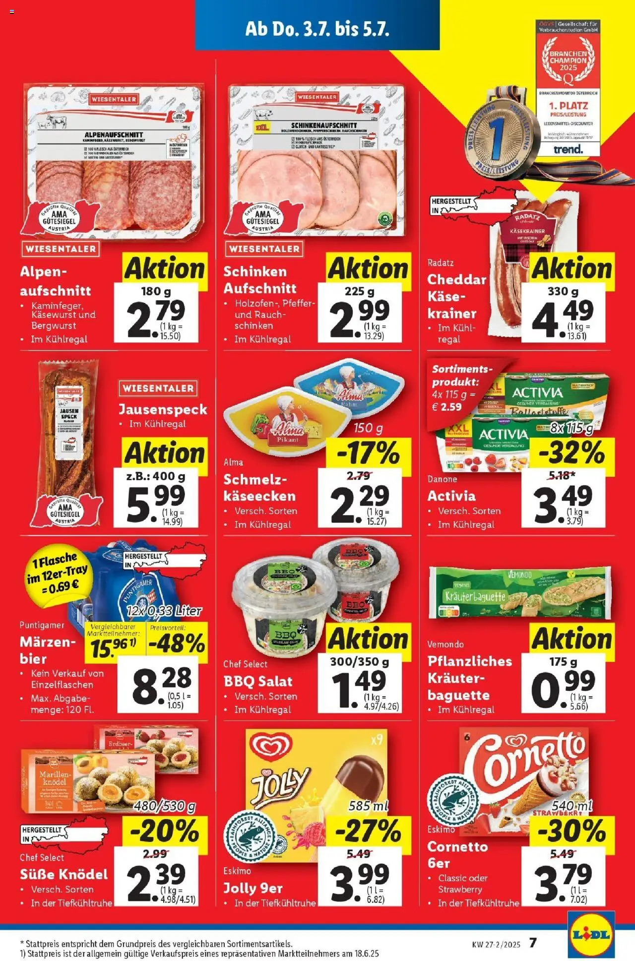 Lidl Flugblatt - Salzburg, Dornbirn, Jenbach gültig ab 02.07.2025 | Seite: 9 | Produkte: Jääkaappipakastin, Regal, Käse, Bier