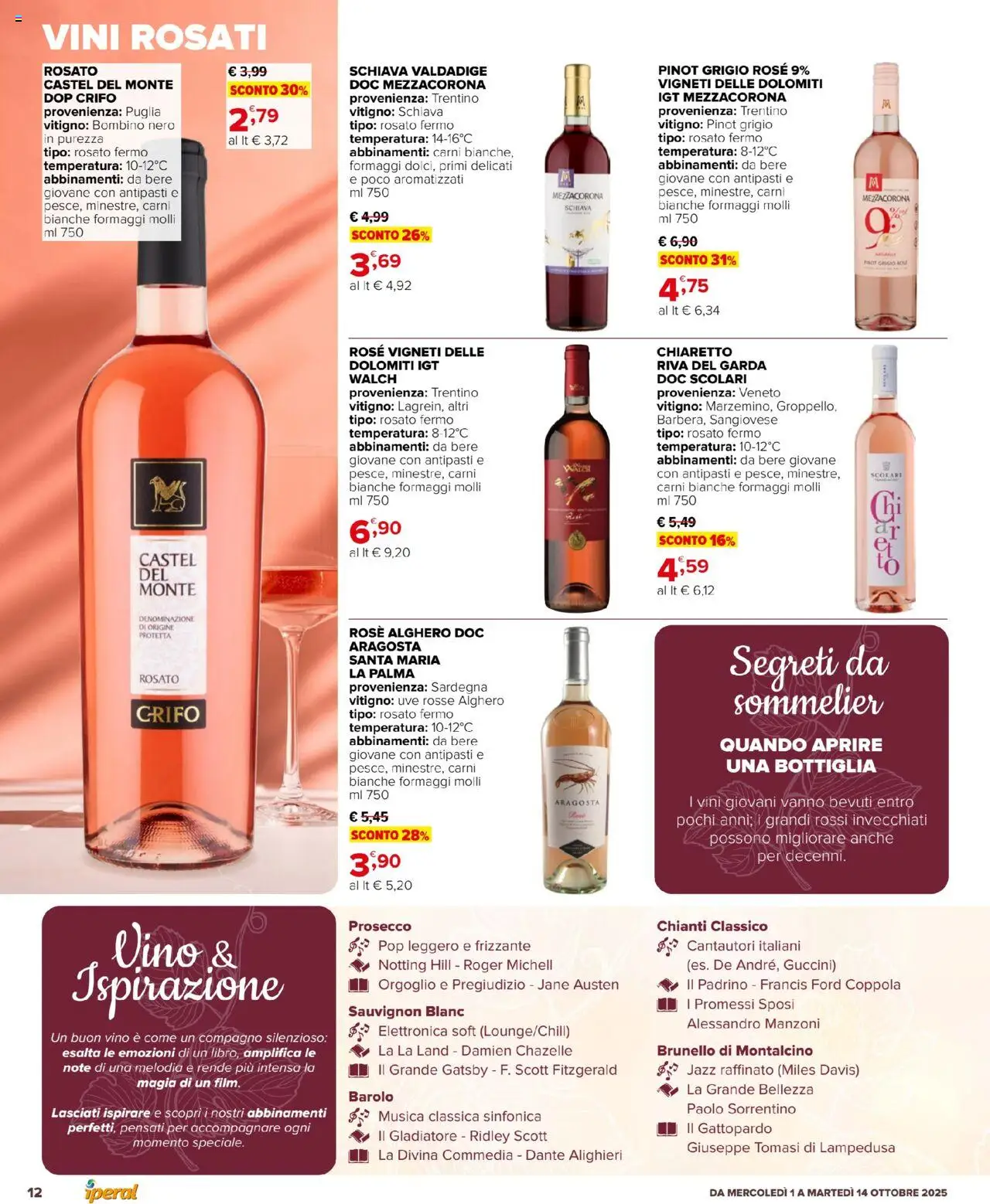 Volantino Iperal del 01.10.2025 | Pagina: 12 | Prodotti: Prosecco, Vino, Bottiglia