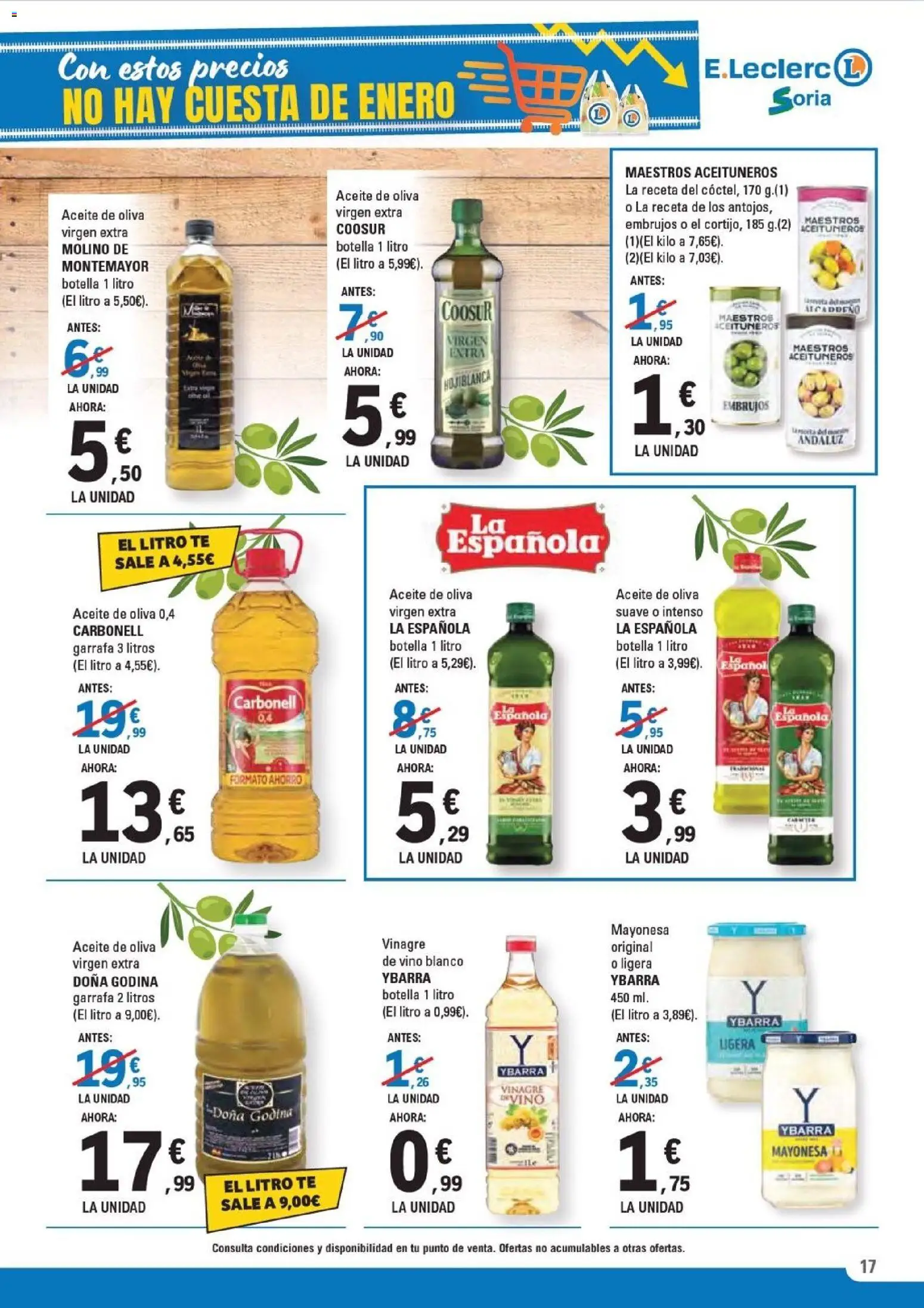 E.Leclerc folleto │ válido desde el 14.01.2026 | Página: 17 | Productos: Vino, Té, Aceite de oliva virgen extra, Δεξαμενή