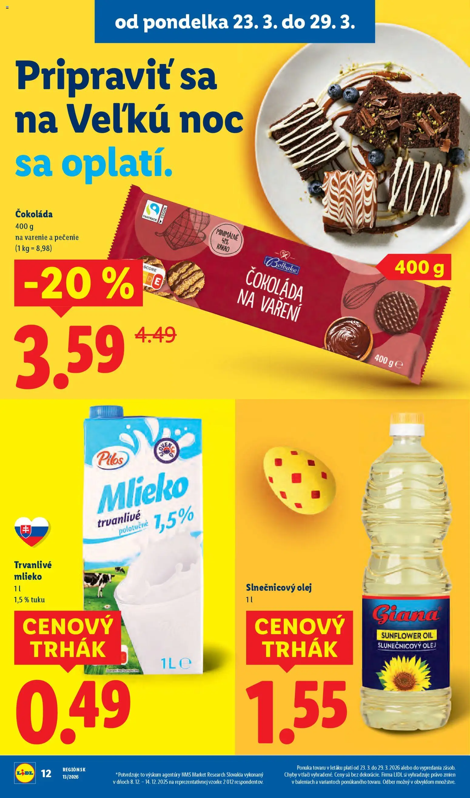Nové Lidl akcie – leták je platný od 23.03.2026 | Strana: 14 | Produkty: Mlieko, Olej, Čokoláda, Kakao