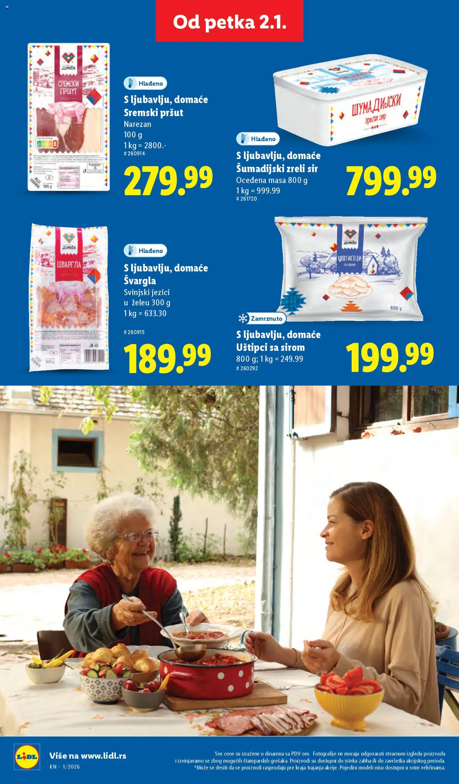 Lidl katalog - važi od 02.01.2026 | Strana: 40 | Proizvode: Pršut, Svargla, Sir