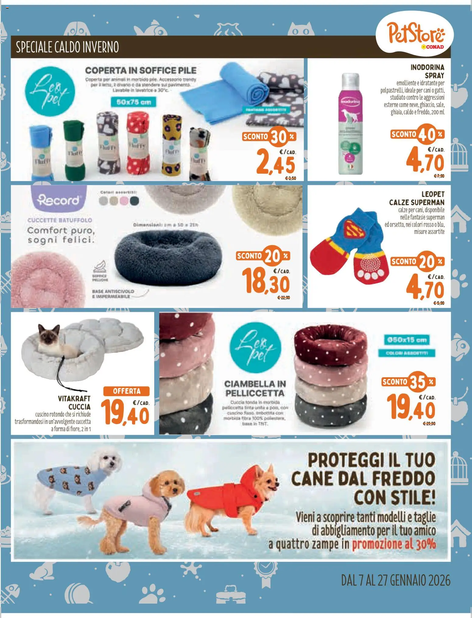 Volantino Conad del 07.01.2026 | Pagina: 7 | Prodotti: Pile, Lavatrice, Cuscino, Divano