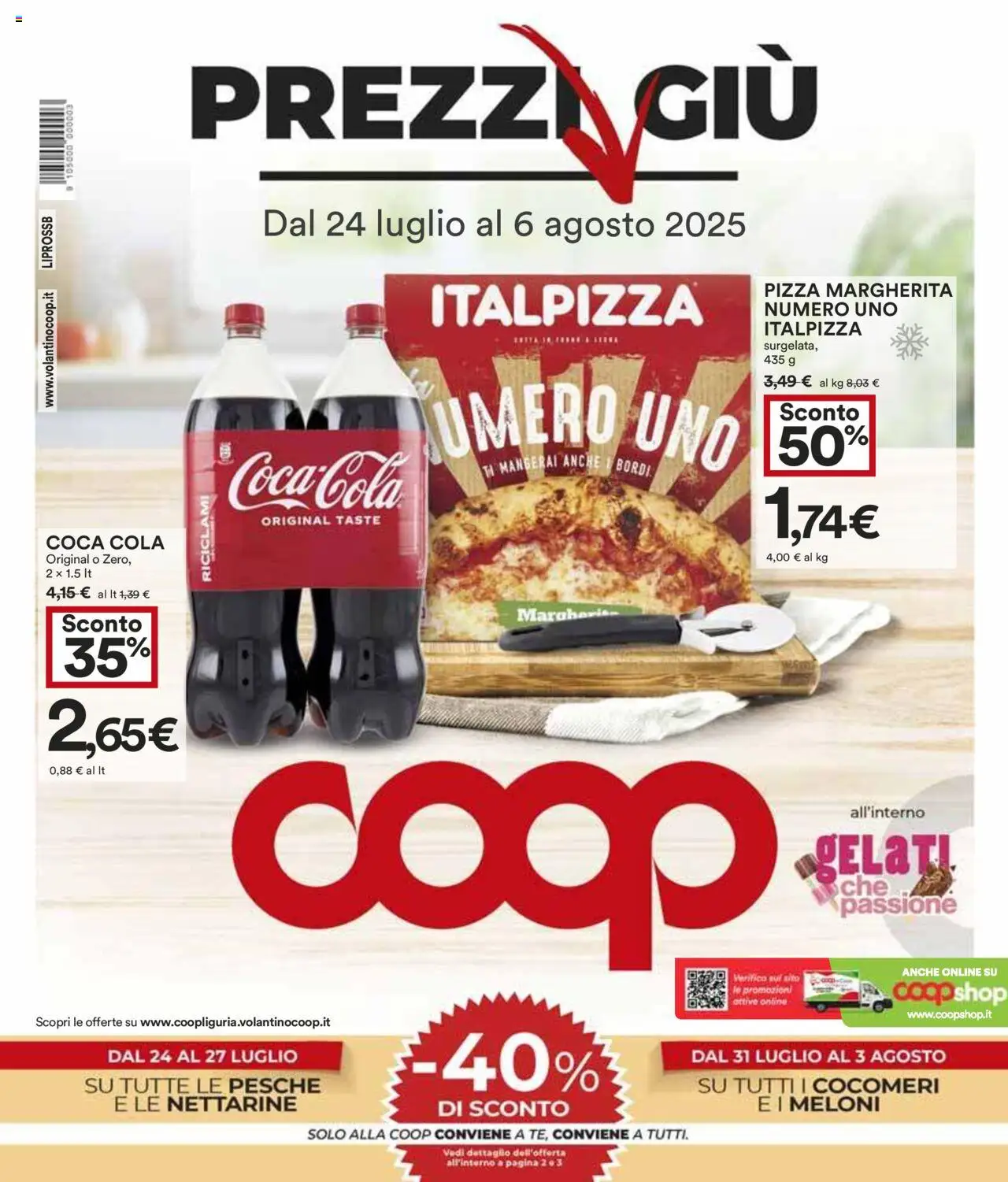 Volantino COOP del 24.07.2025 | Pagina: 1 | Prodotti: Pizza, Coca Cola