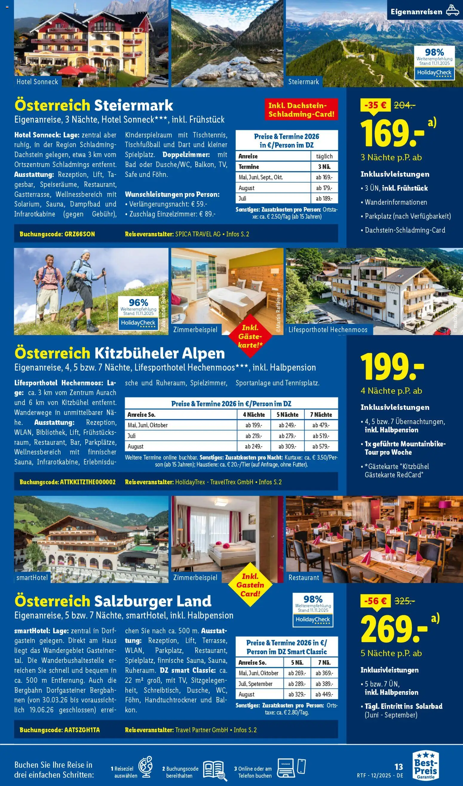 Lidl Reisen Dezember/Januar Reise-Highlights – gültig ab 12.12.2025 | Seite: 13 | Produkte: Bad, Mountainbike, Telefon