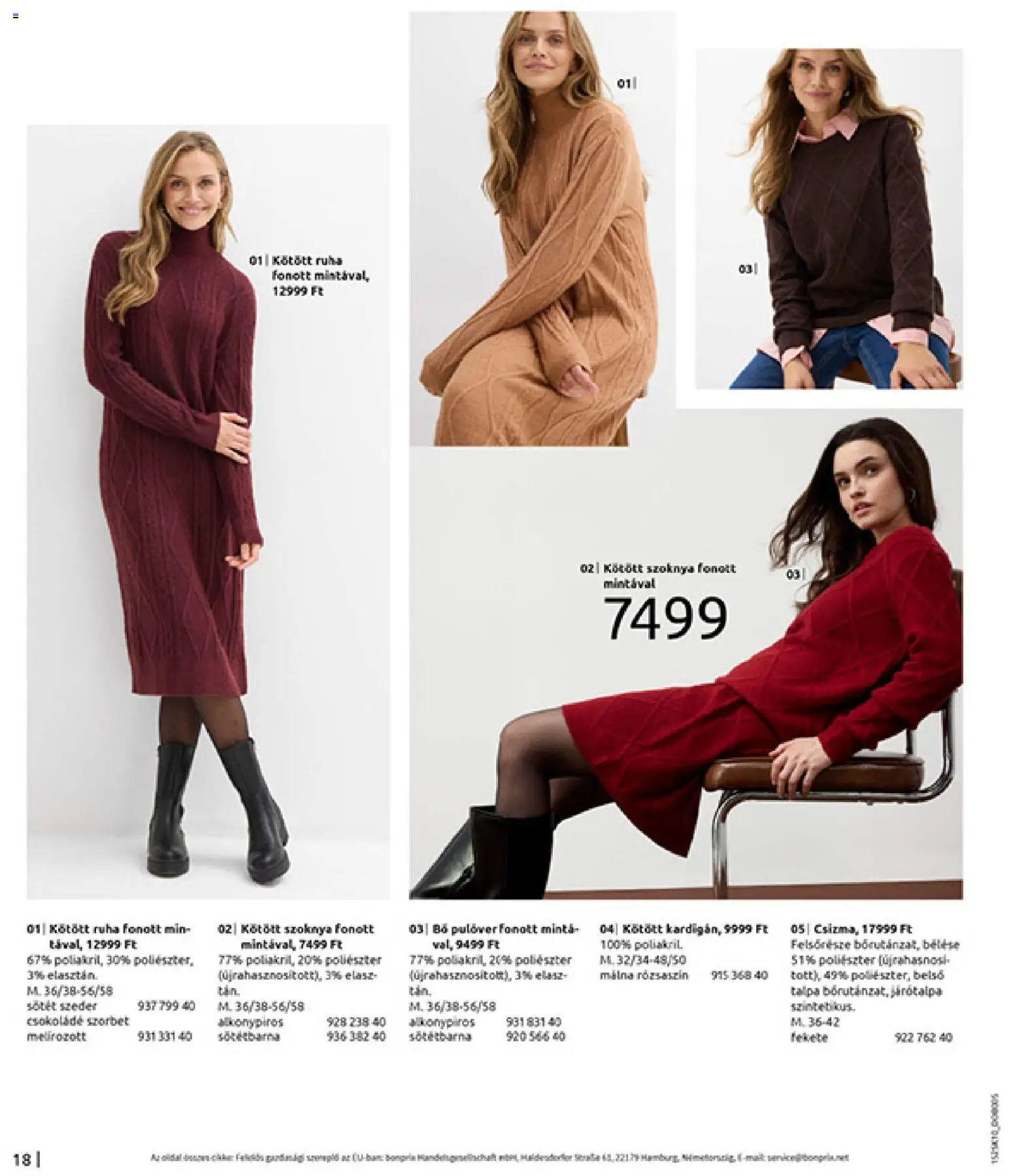 Bonprix akciós ujság - amely érvényes a következő dátumtól: 04.11.2025 | Oldal: 20 | Termékek: Szeder, Csokoládé, Szoknya, Pulóver