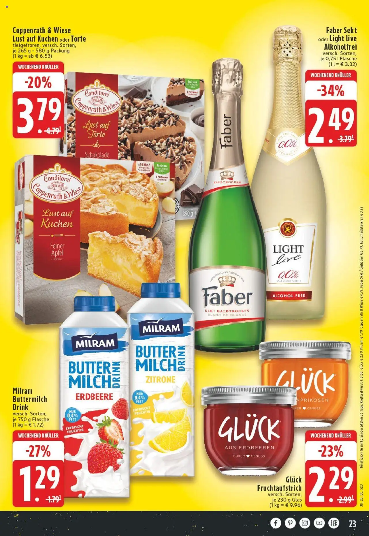 Edeka prospekt Reken	 - gültig ab dem 20.07.2025 | Seite: 23 | Produkte: Buttermilch, Butter, Äpfel, Milram