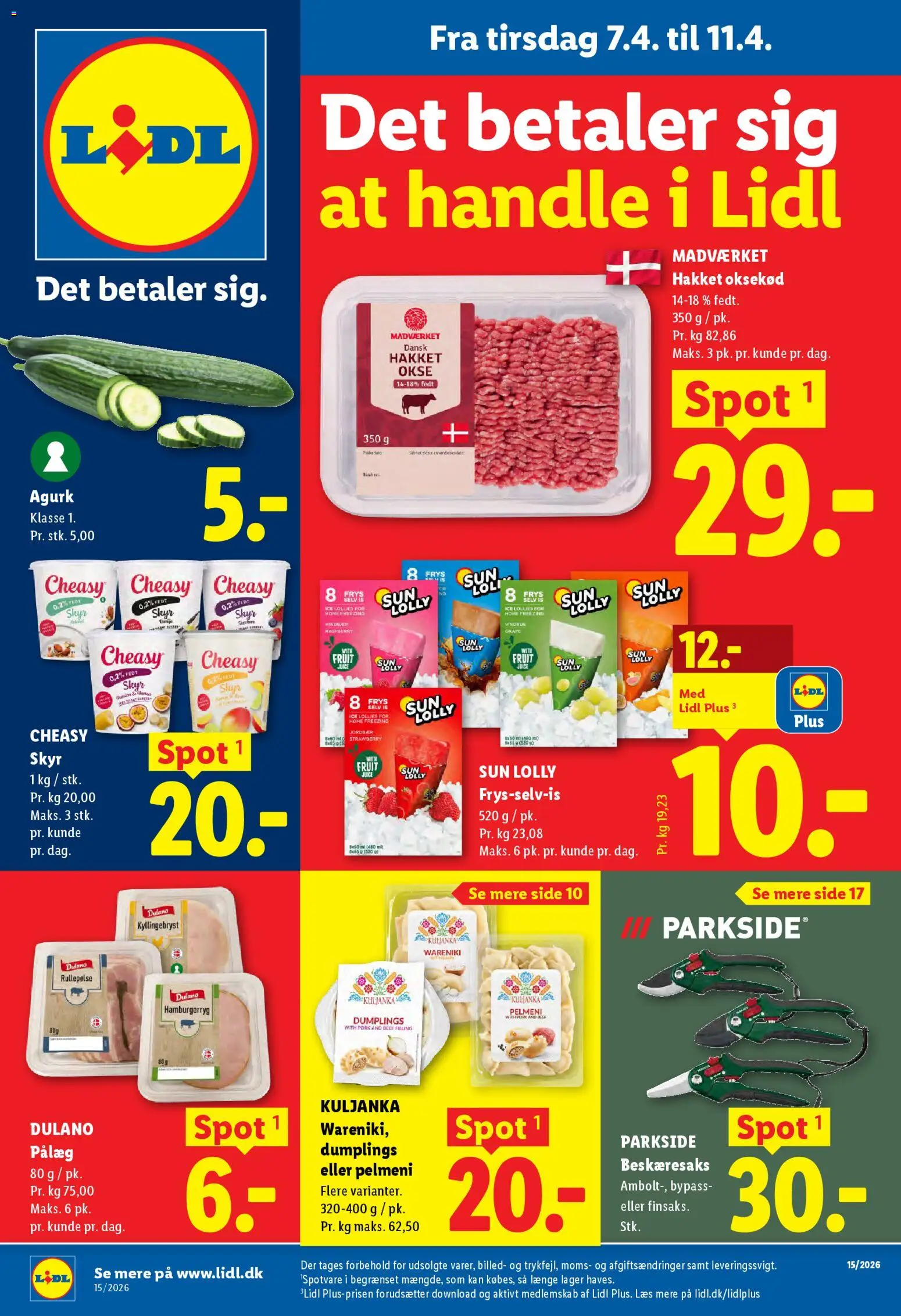 Lidl tilbudsavis – gyldig fra 07.04.2026 | Side: 1 | Produkter: Rullepølse, Hindbær, Is, Søm