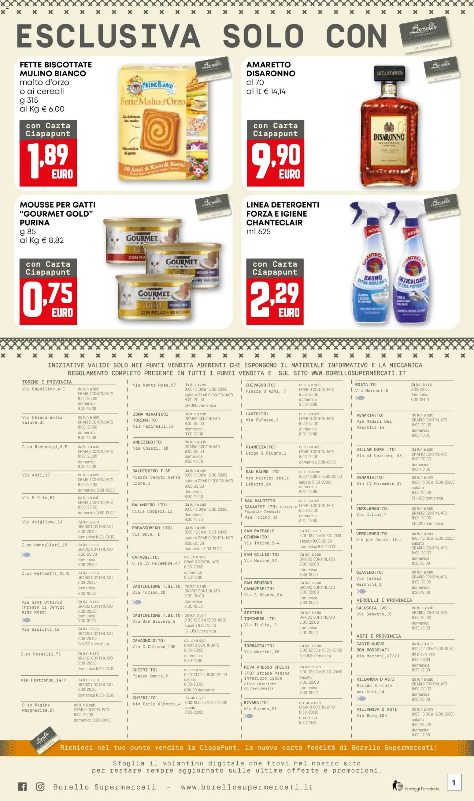 Volantino Borello Supermercati del 04.12.2025 | Pagina: 12 | Prodotti: Cereali, Fette biscottate, Bagno